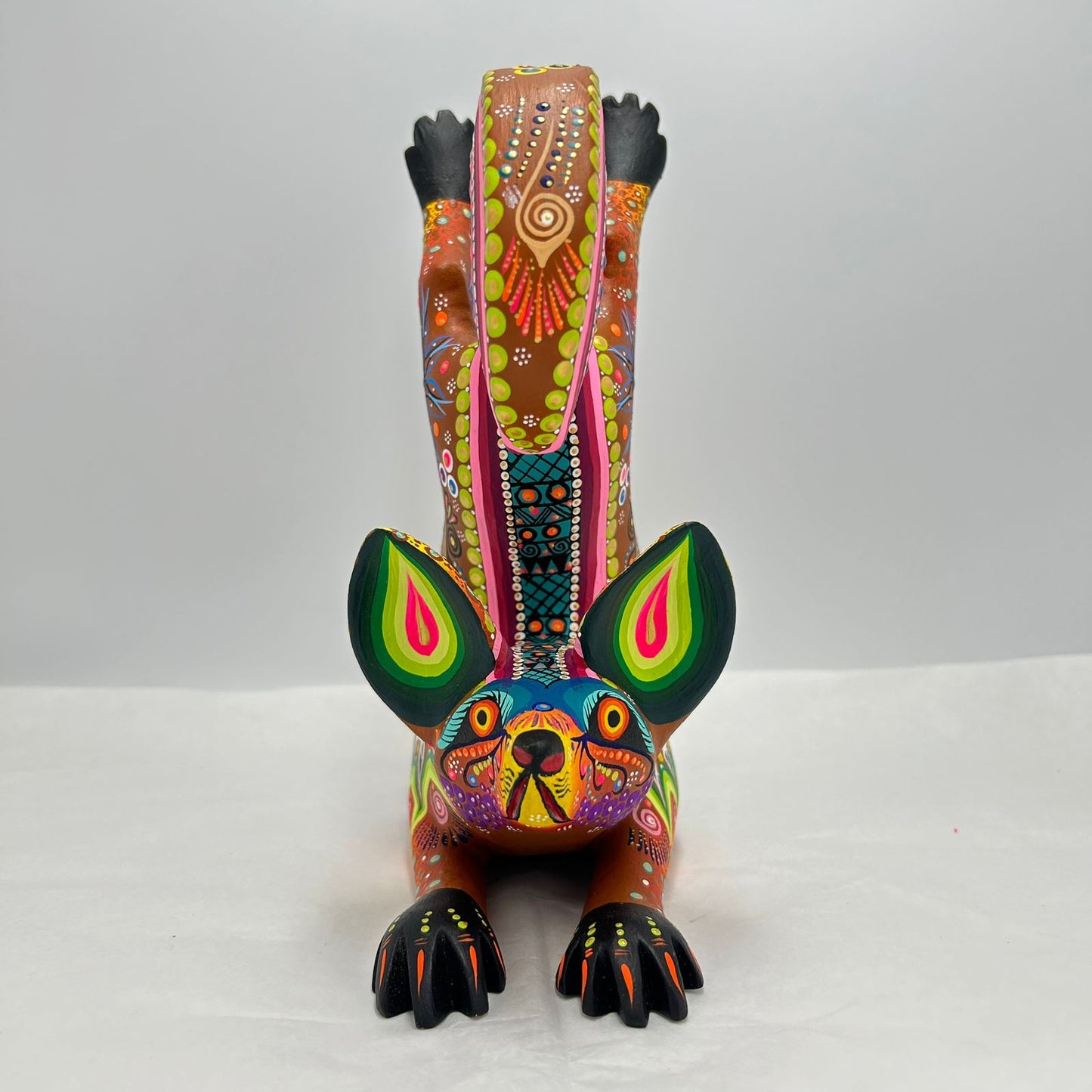 Oaxacan Wood Carving Hand Made Yoga Fox By Cesar Melchor PP7188