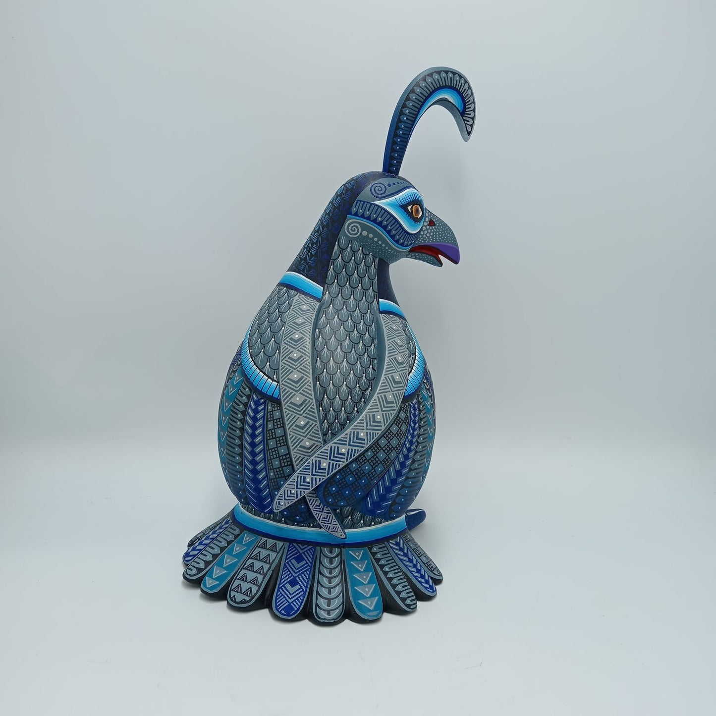 Mexican Oaxacan Wood Carving Quail By Julia Fuentes PP7219