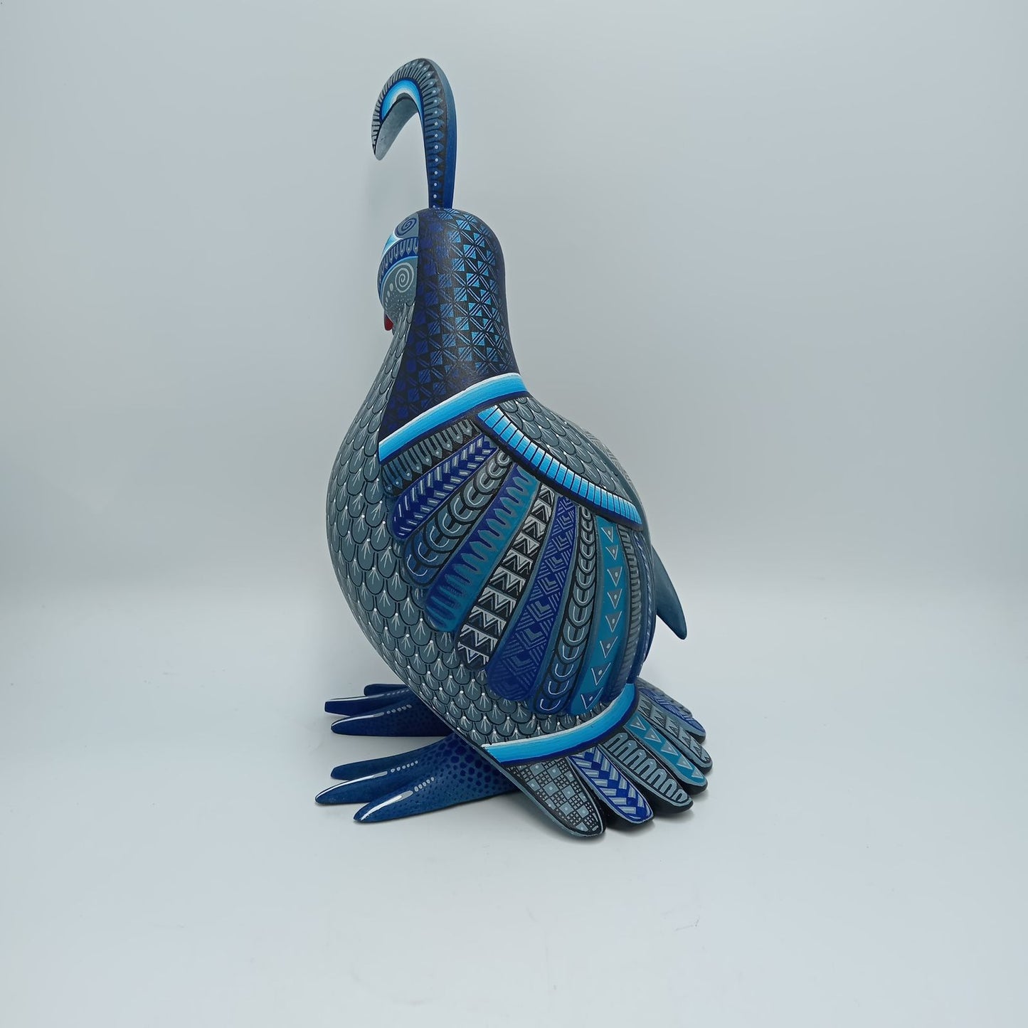 Mexican Oaxacan Wood Carving Quail By Julia Fuentes PP7219