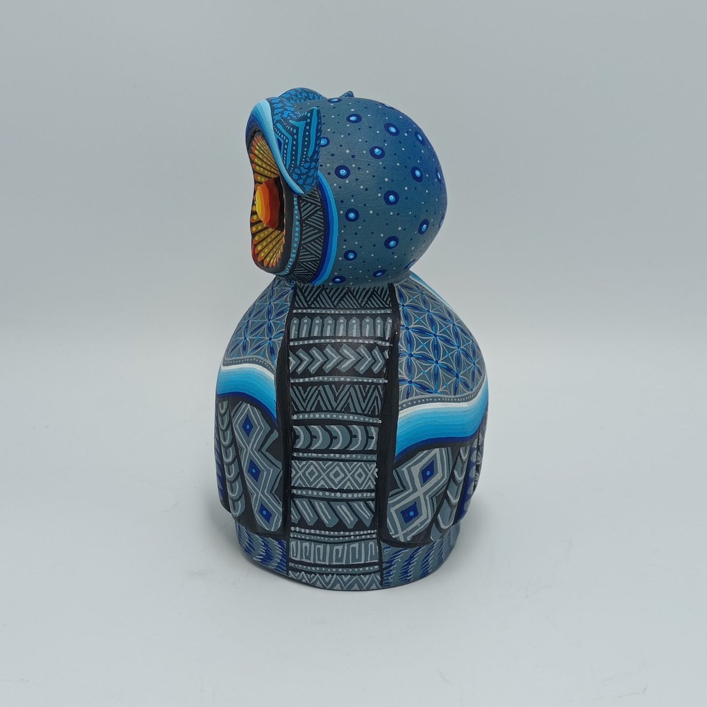 Mexican Oaxacan Wood Carving Owl By Julia Fuentes PP7222