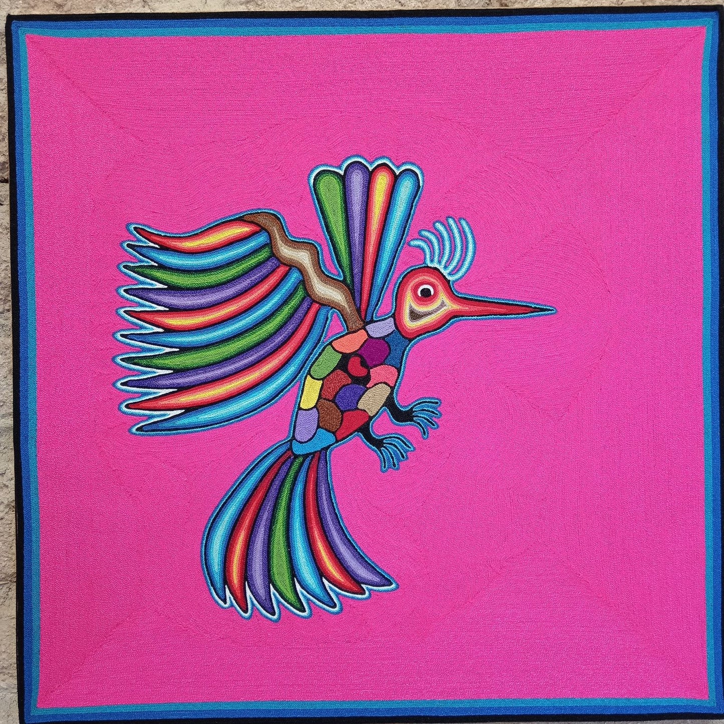 Huichol Yarn Painting Mexican Folk Art By Hilaria Chavez Carrillo PP7225