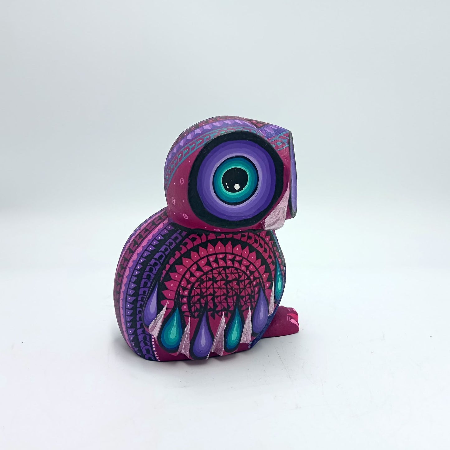 Mexican Oaxacan Wood Carving Owl By Ivan Fuentes PP7286