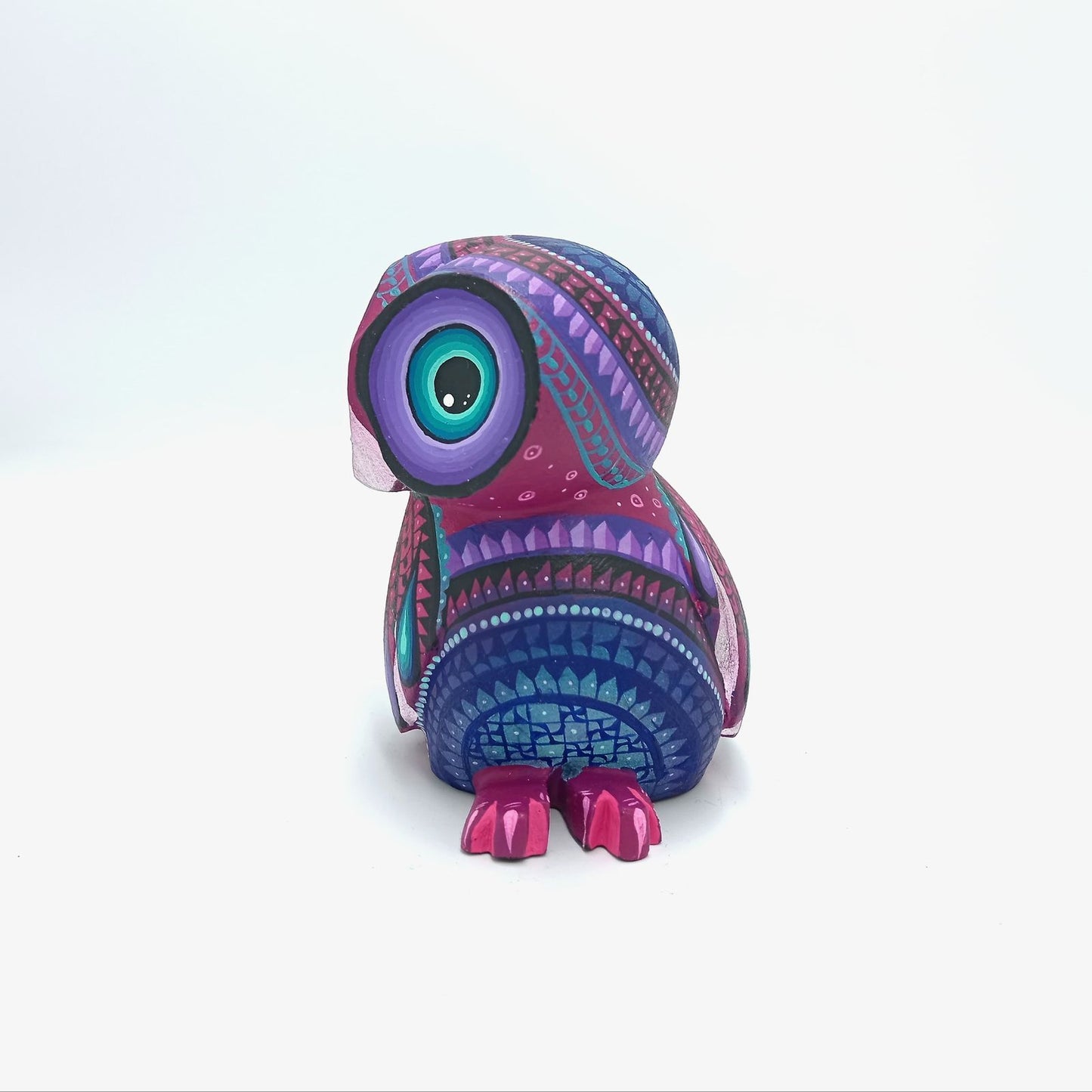 Mexican Oaxacan Wood Carving Owl By Ivan Fuentes PP7286