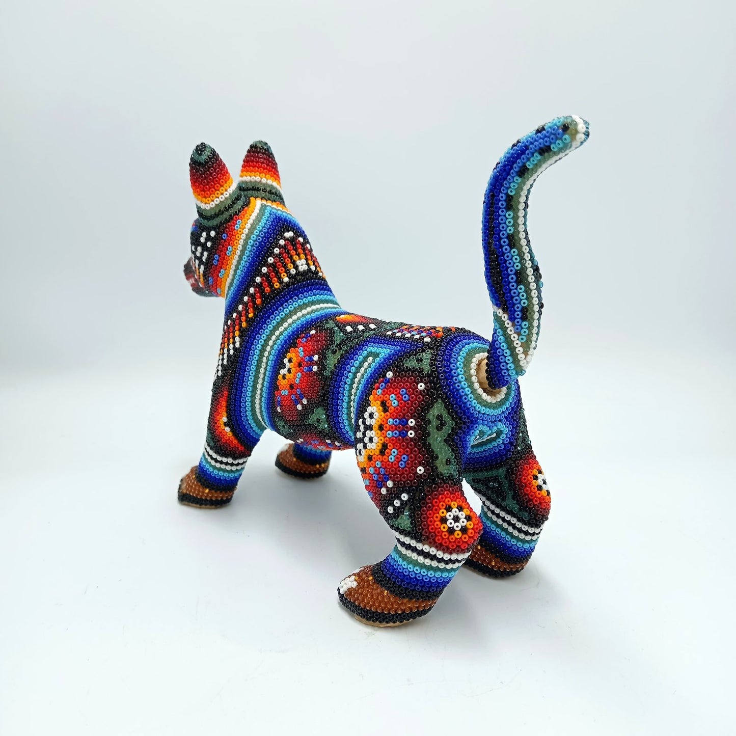 Huichol Hand Beaded Coyote By Santos Bautista PP7298