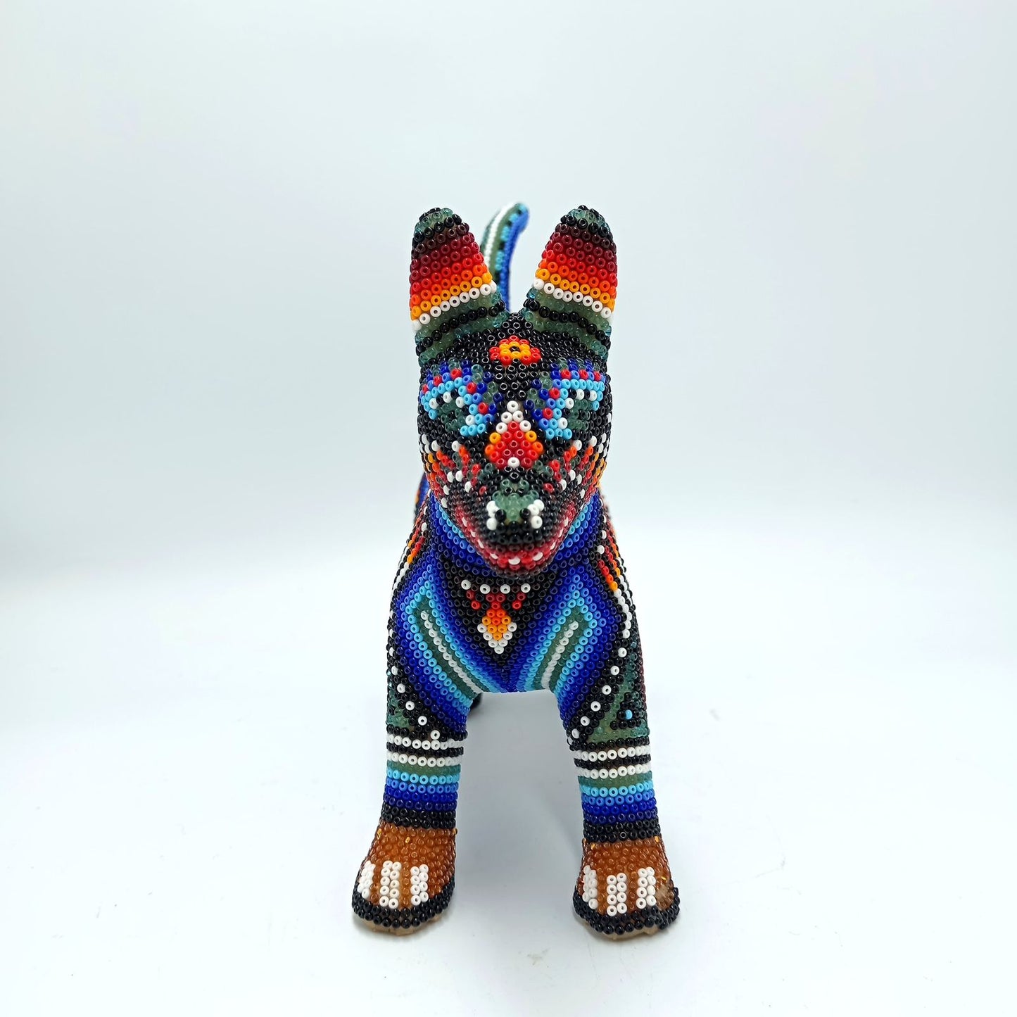 Huichol Hand Beaded Coyote By Santos Bautista PP7298