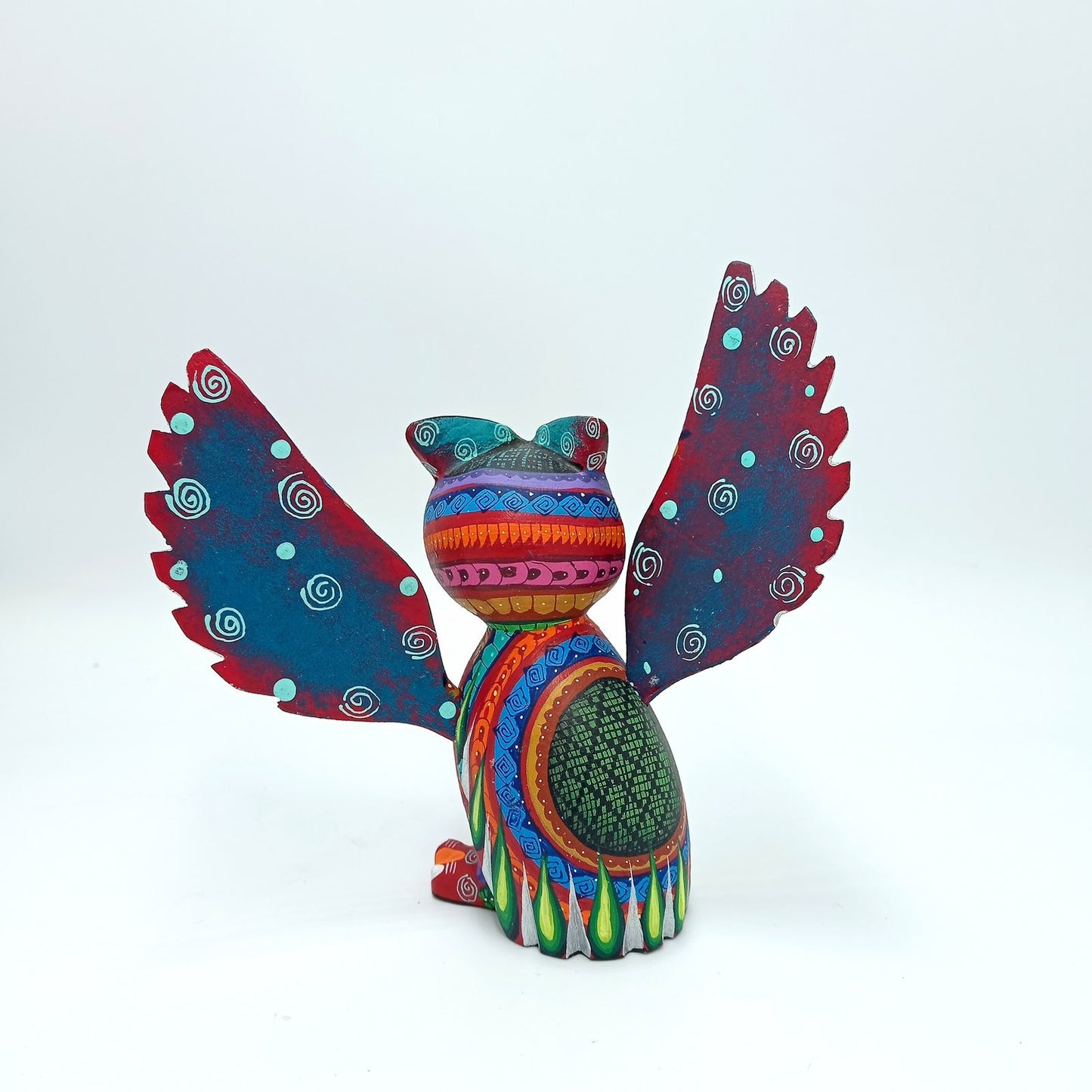 Mexican Oaxacan Wood Carving Owl By Ivan Fuentes PP7306