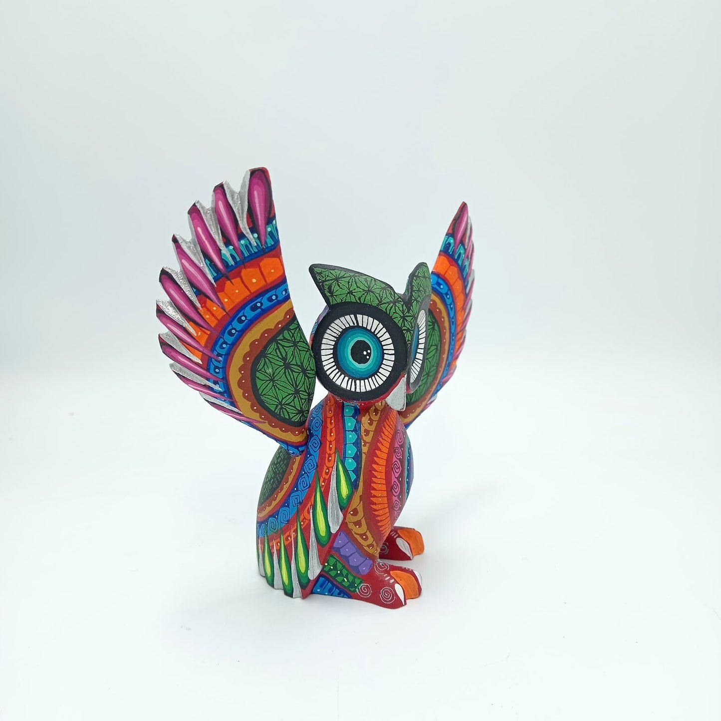 Mexican Oaxacan Wood Carving Owl By Ivan Fuentes PP7306