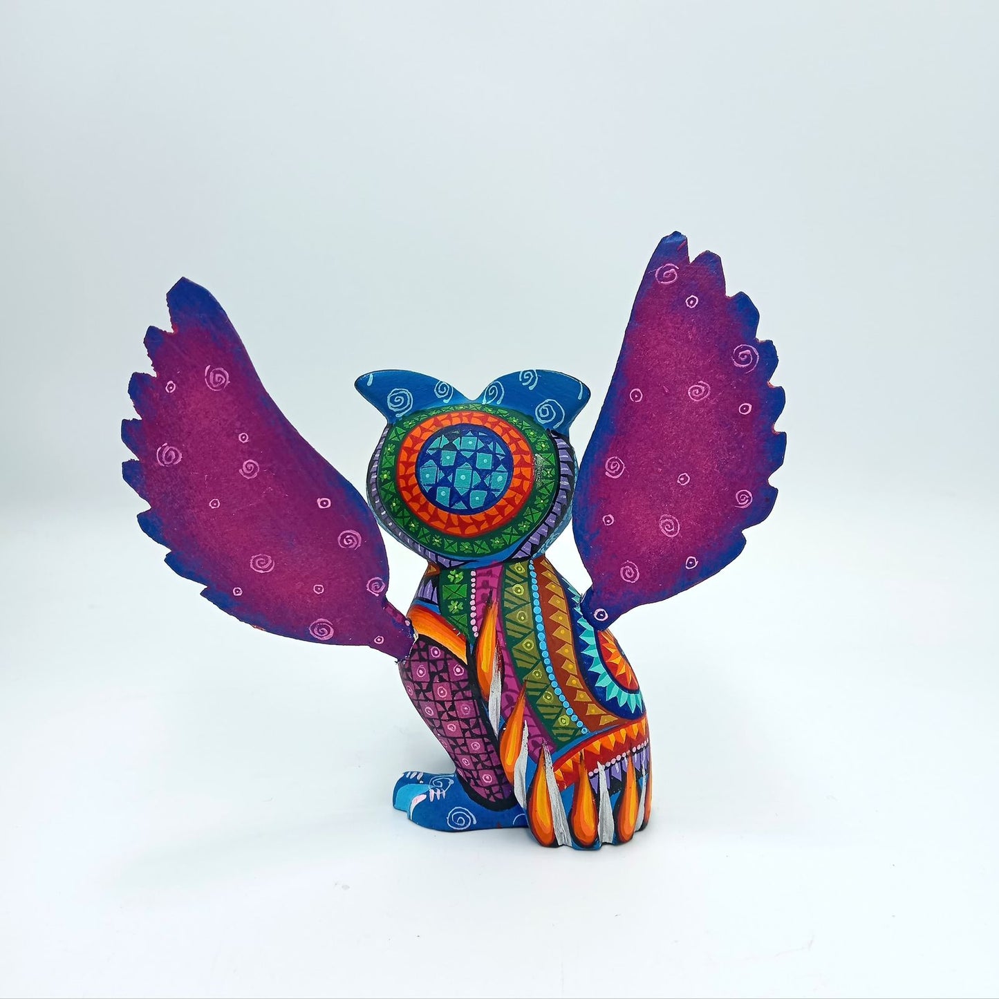 Mexican Oaxacan Wood Carving Owl By Ivan Fuentes PP7307