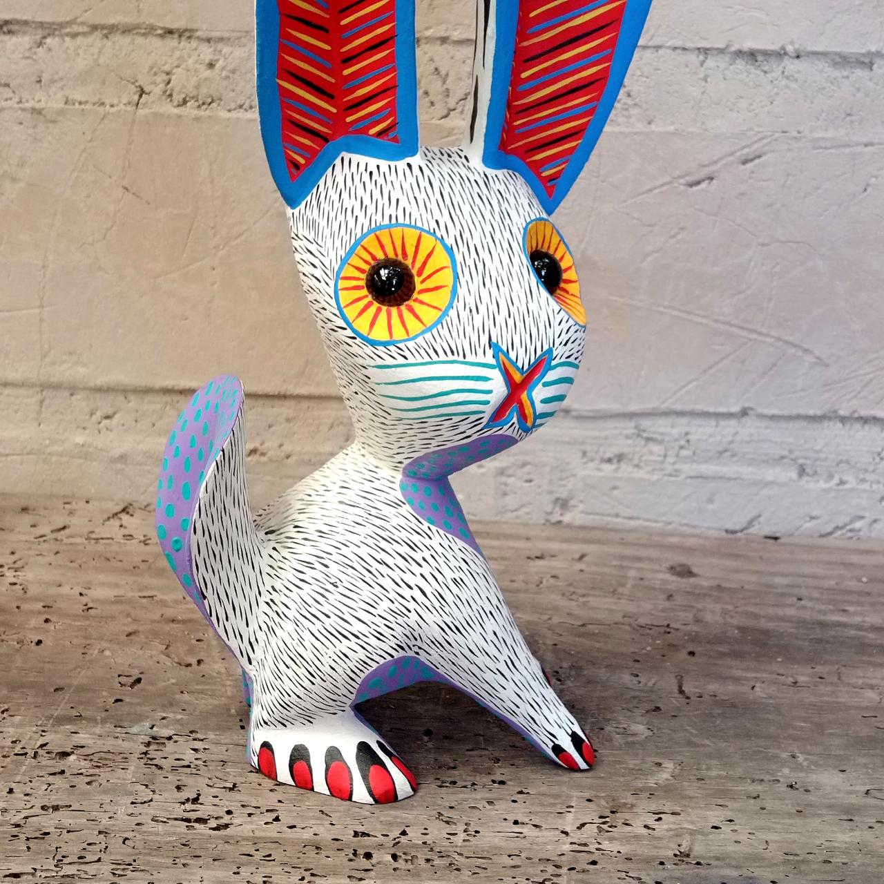 Oaxacan Wood Carving Rabbit By Arsenio Morales PP7317