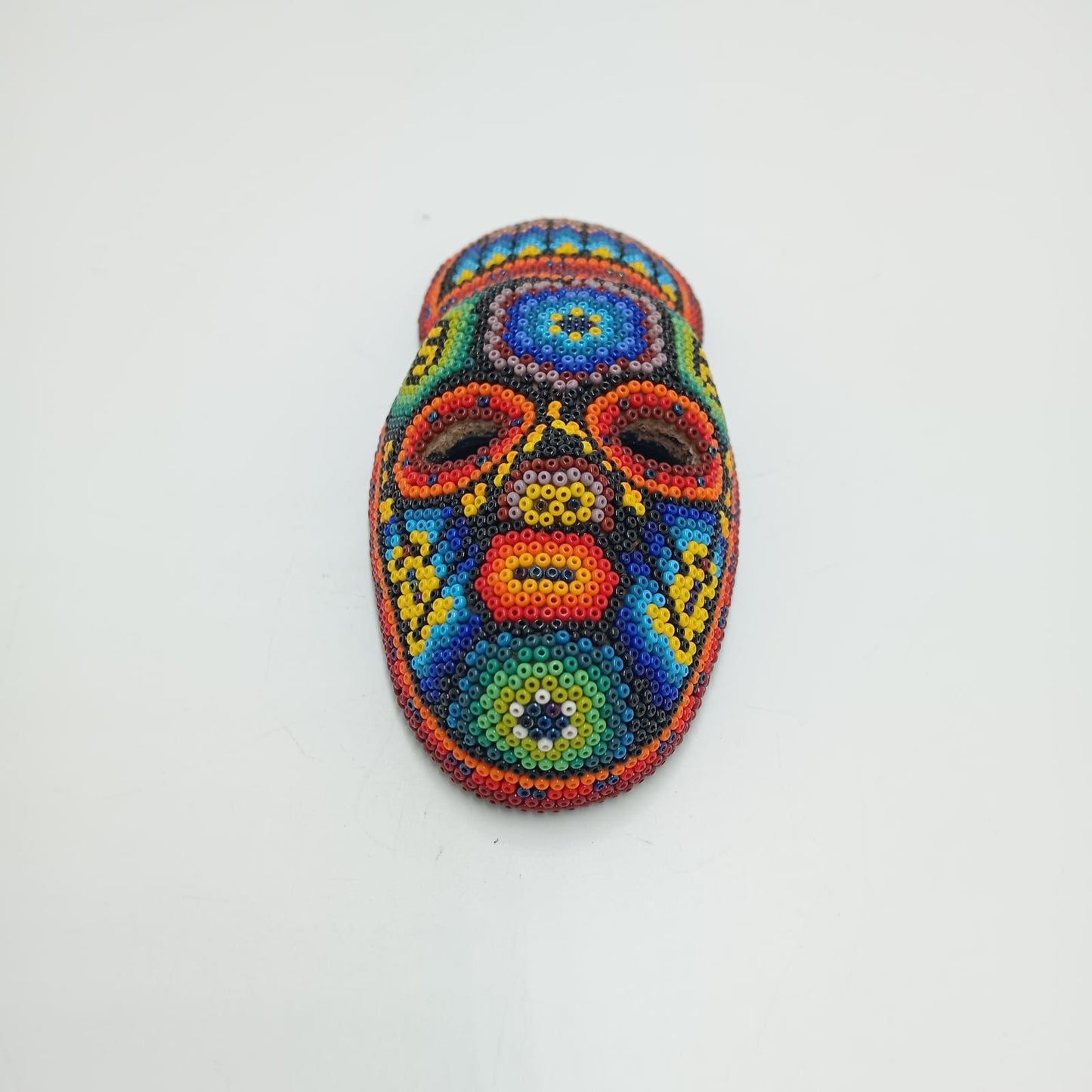 Mexican Huichol Hand Beaded Mask By Octaviano Villa Lopez PP7346