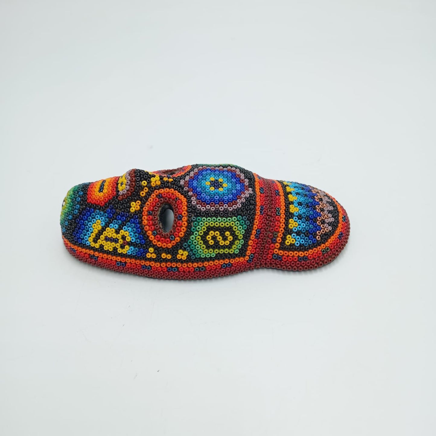 Mexican Huichol Hand Beaded Mask By Octaviano Villa Lopez PP7346