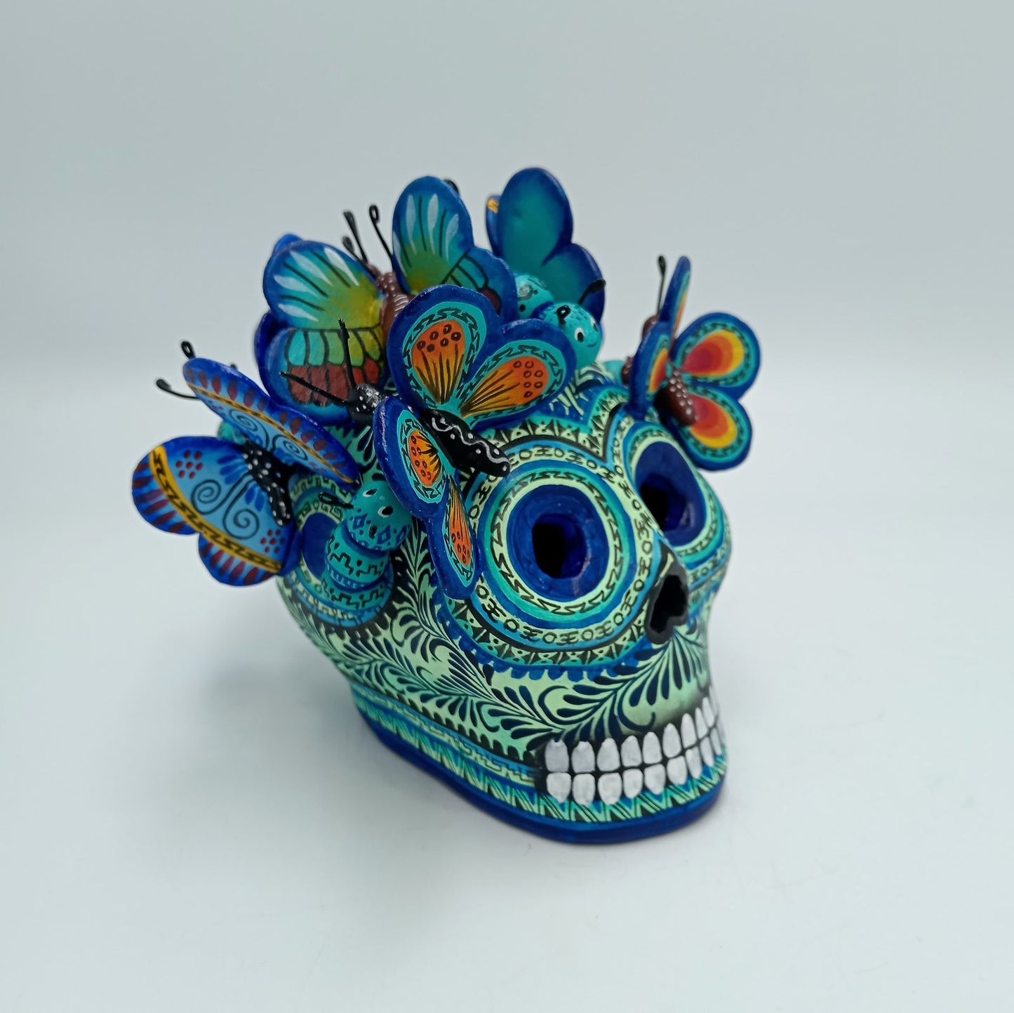 Day Of The Dead Ceramics Monarcas Human Skull By Alfonso Castillo PP7424