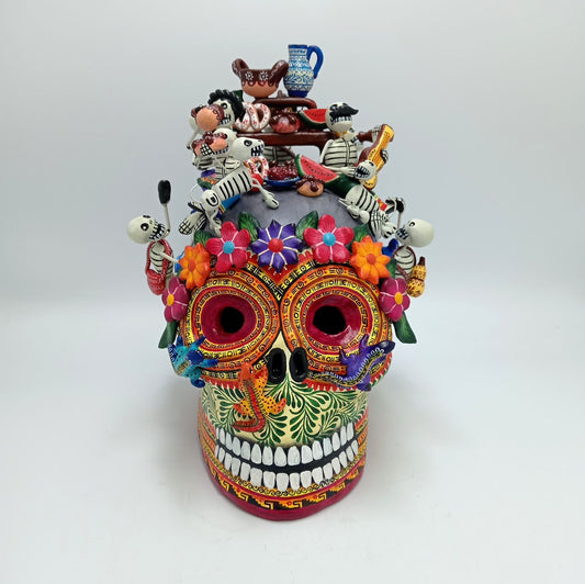 Day Of The Dead Ceramics Monarcas Human Skull By Alfonso Castillo PP7430