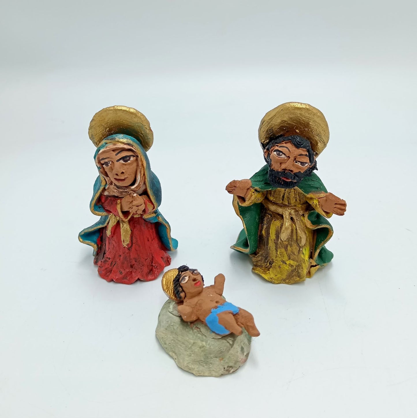 Extraordinary Hand made Painted Nativity Set By Demetrio Aguilar PP7499