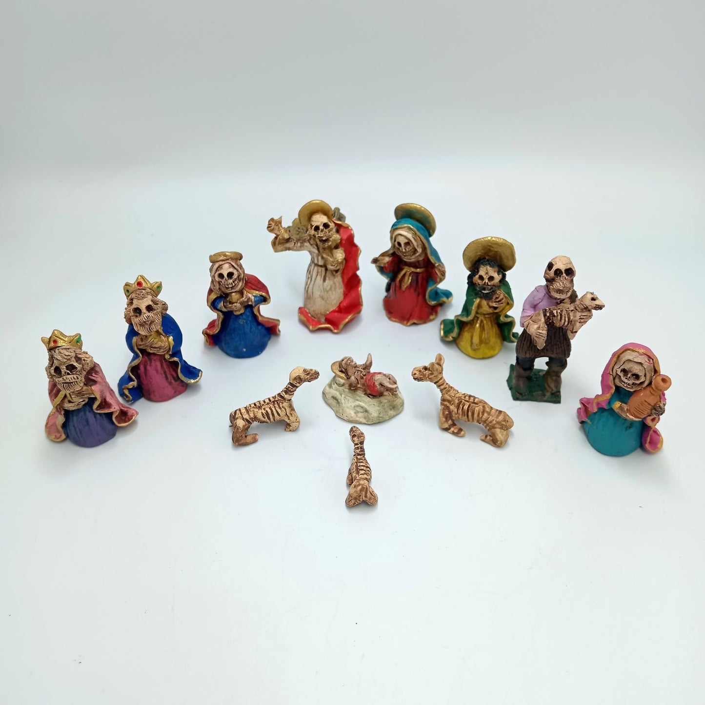 Extraordinary Hand made Painted Nativity Set By Demetrio Aguilar PP7500