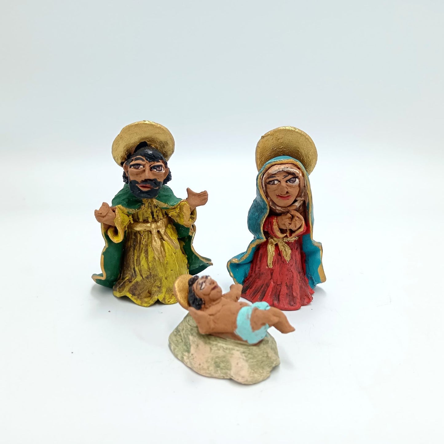 Extraordinary Hand made Painted Nativity Set By Demetrio Aguilar PP7501