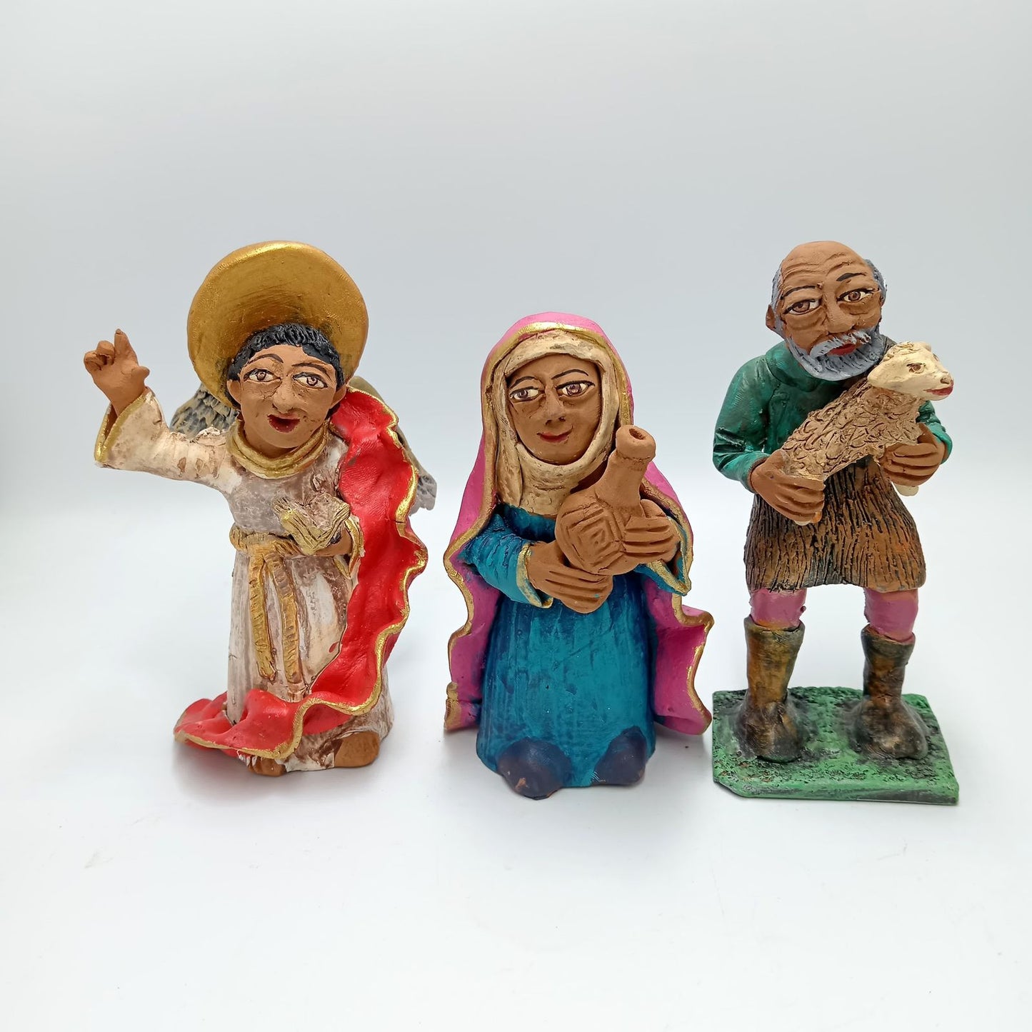 Extraordinary Hand made Painted Nativity Set By Demetrio Aguilar PP7504