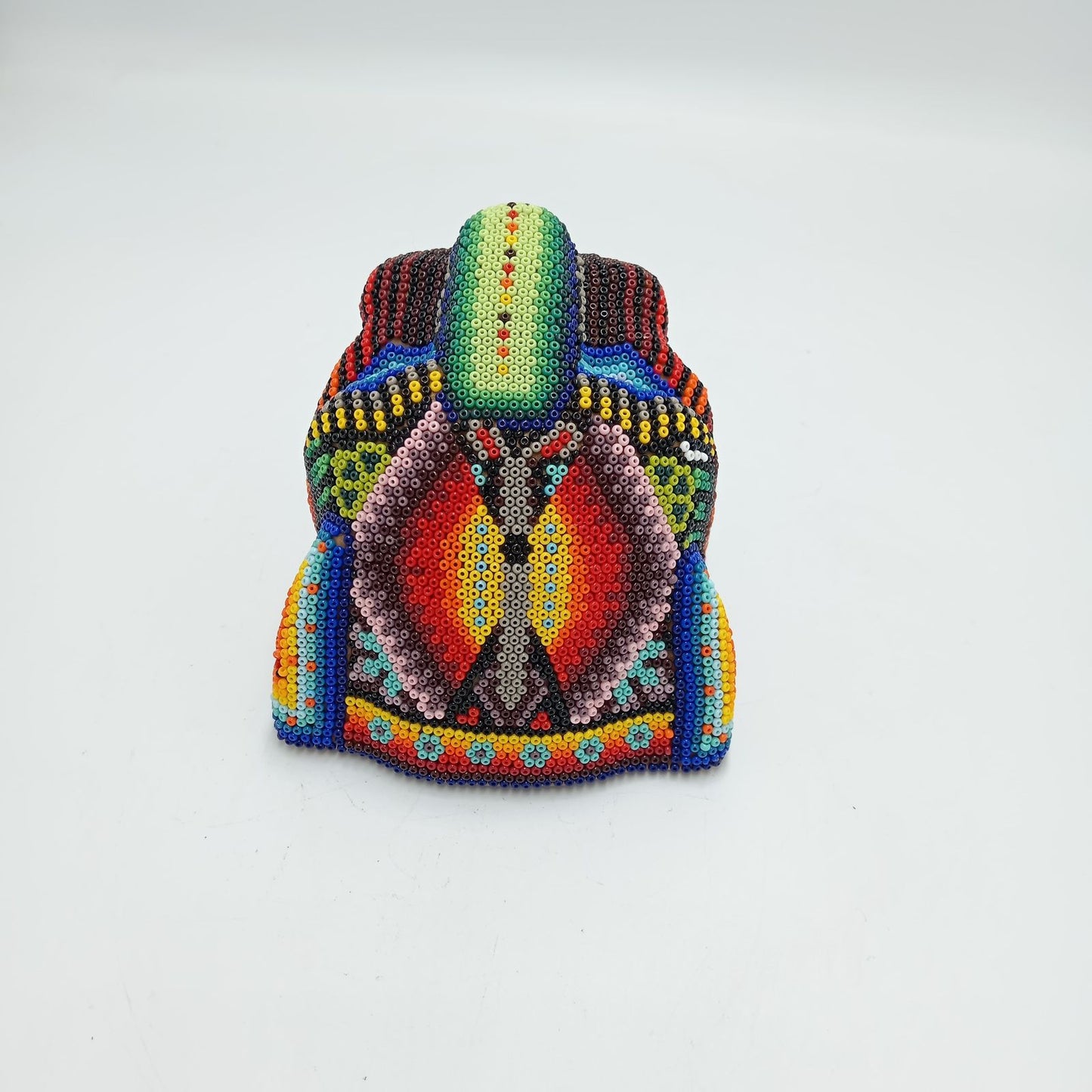 Huichol Hand Beaded Jaguar Head By Jesus Jimenez PP7519