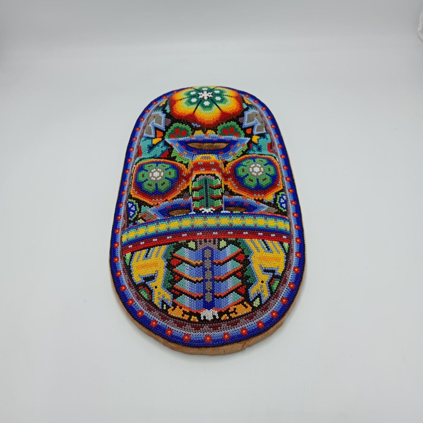 Neat Mexican Huichol Hand Beaded Mask By Jesus Jimenez PP7537