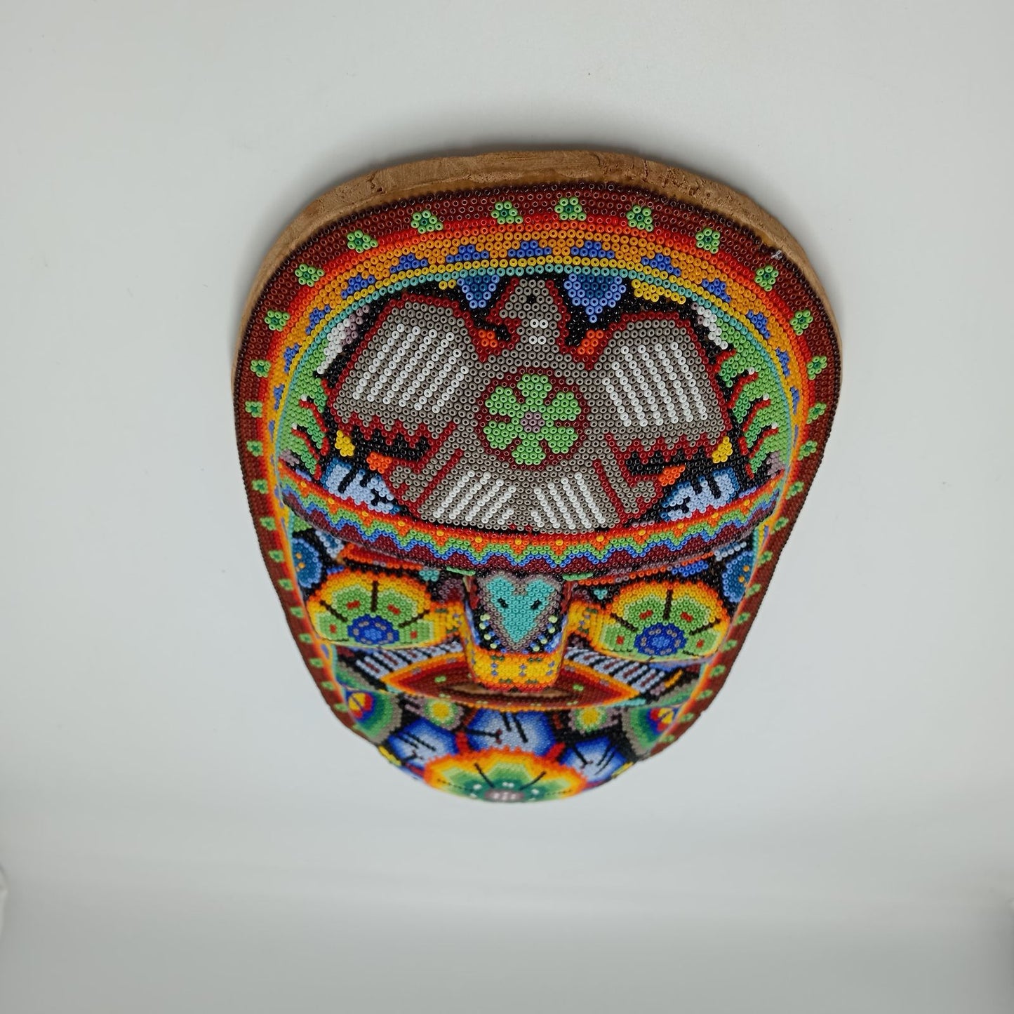 Neat Mexican Huichol Hand Beaded Mask By Jesus Jimenez PP7538