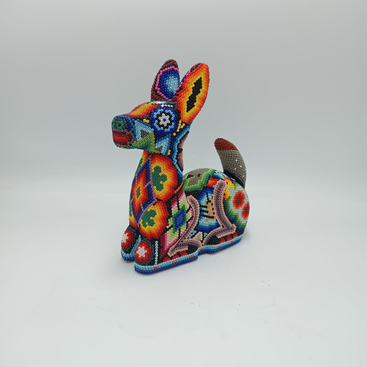 Huichol Indian Mexican Hand Bead Deer By Luis Ruiz PP7539