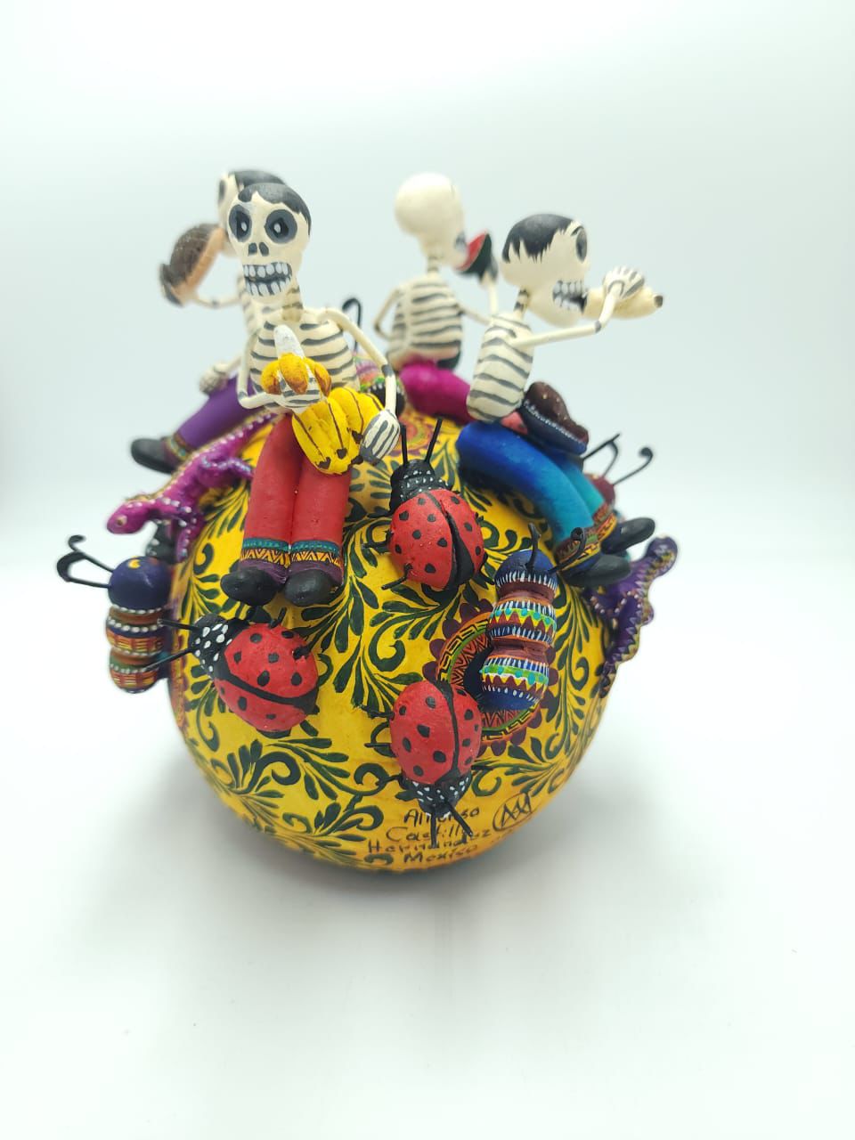 Extraordinary  Day Of the Dead Skeleton Human Lunch Time Ceramics Skull By Castillo PP7569