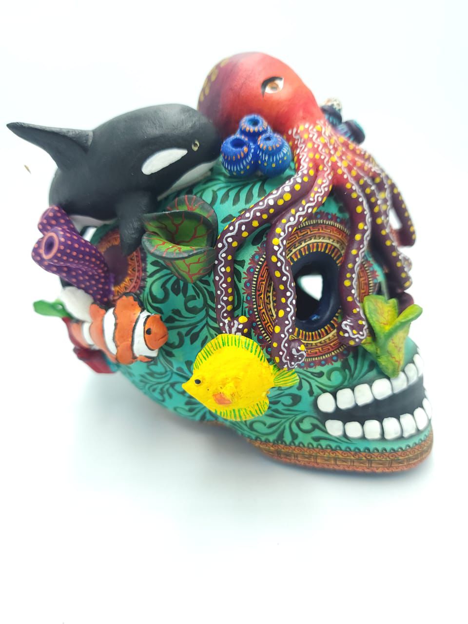 Skull Day Of the Dead Ceramics Ocean  By Castillo Family PP7572