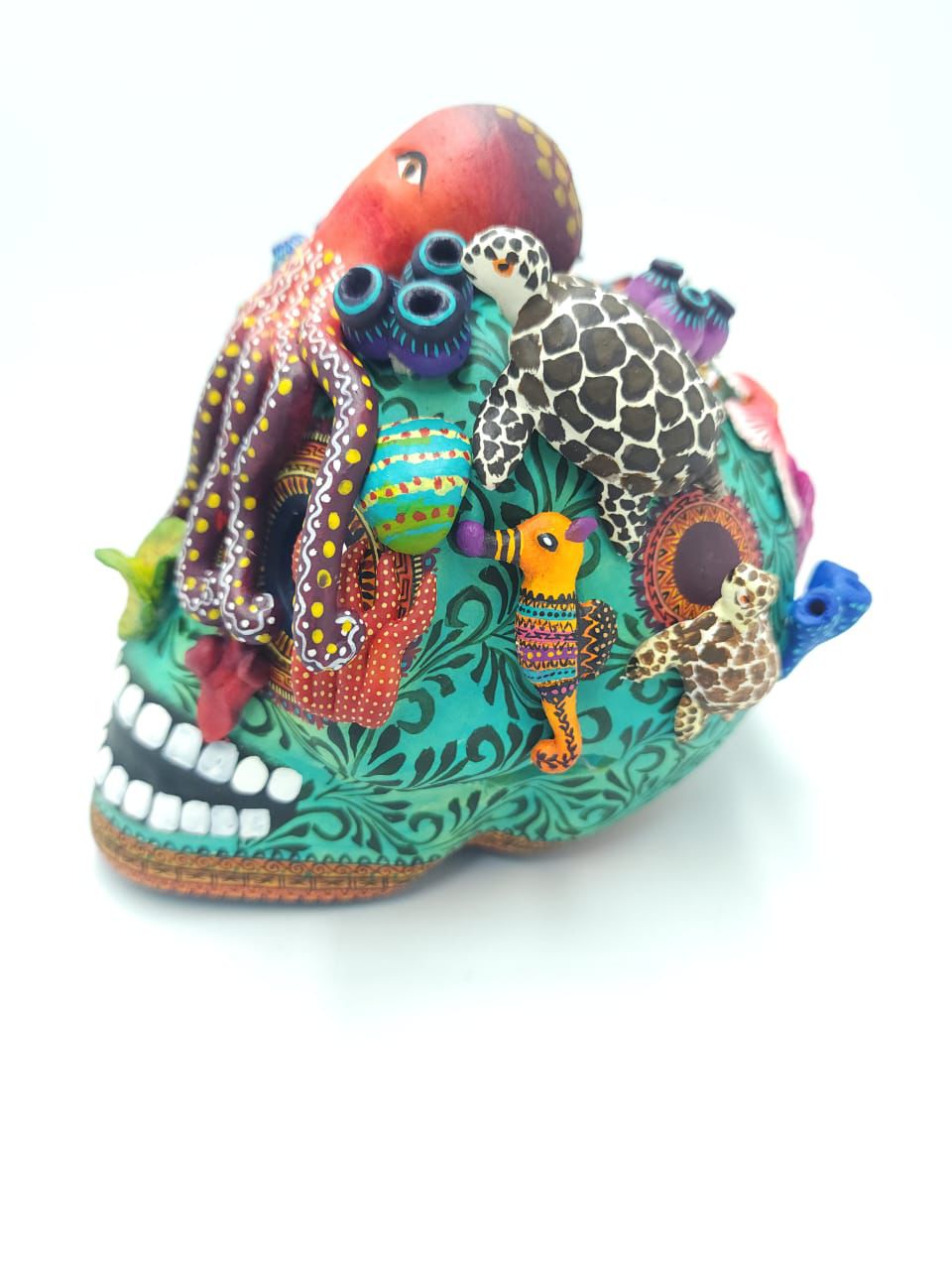 Skull Day Of the Dead Ceramics Ocean  By Castillo Family PP7572