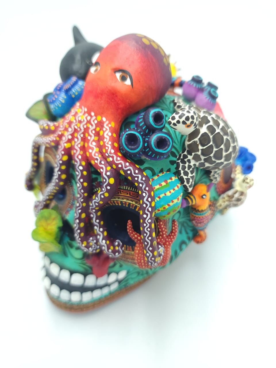 Skull Day Of the Dead Ceramics Ocean  By Castillo Family PP7572