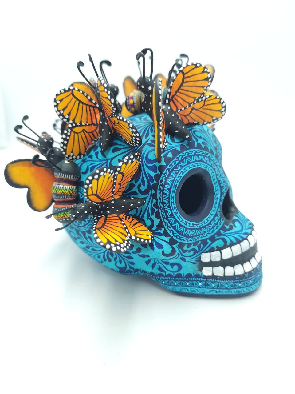 Skull Day Of the Dead Ceramics  By Castillo Family PP7573