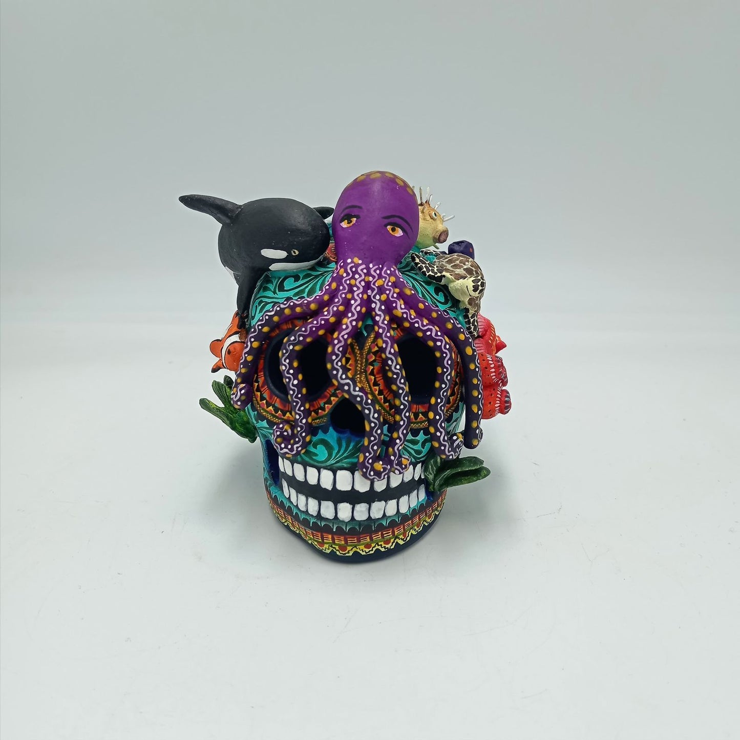 Day Of the Dead Ceramics Ocean Skull By Alfonso Castillo PP7577