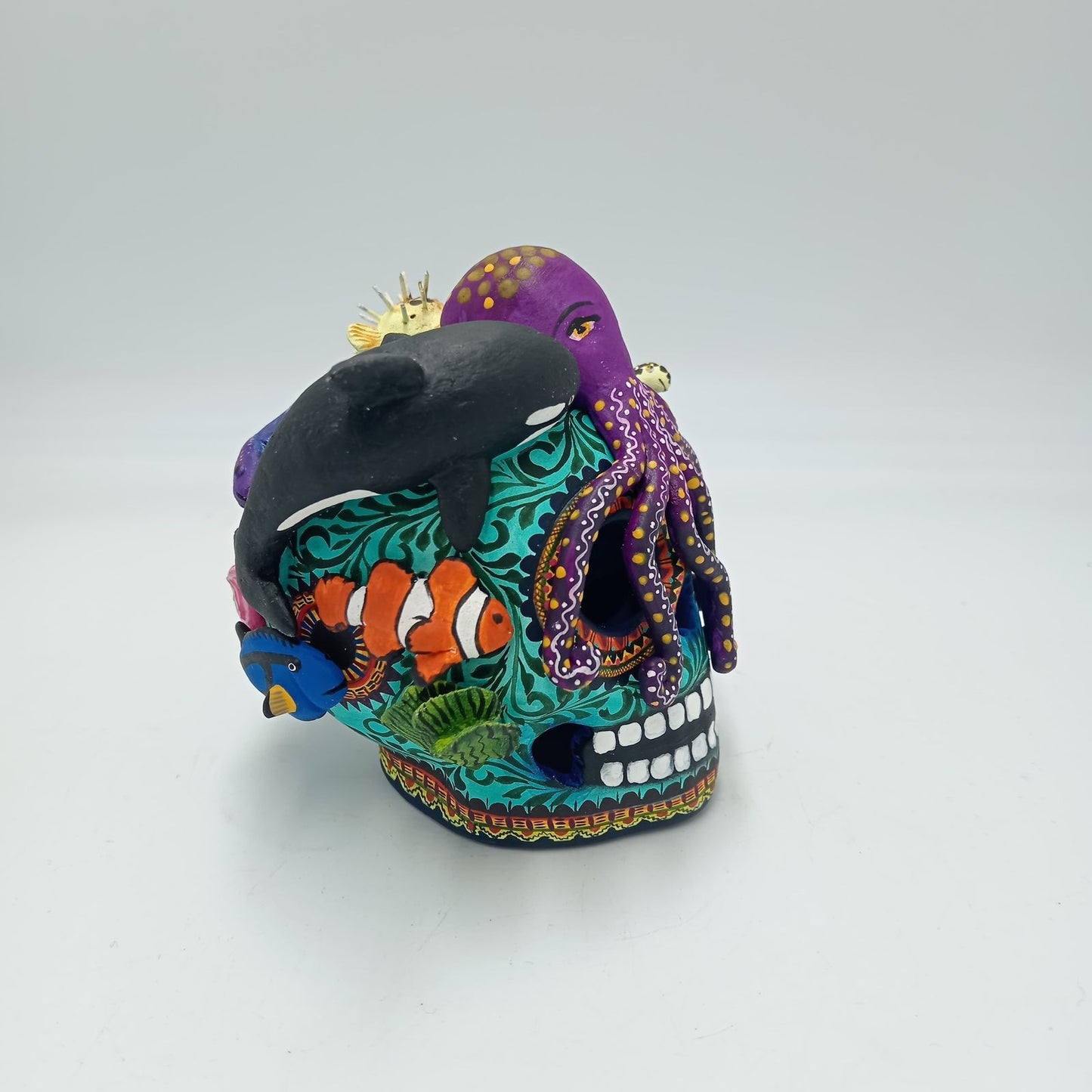 Day Of the Dead Ceramics Ocean Skull By Alfonso Castillo PP7577