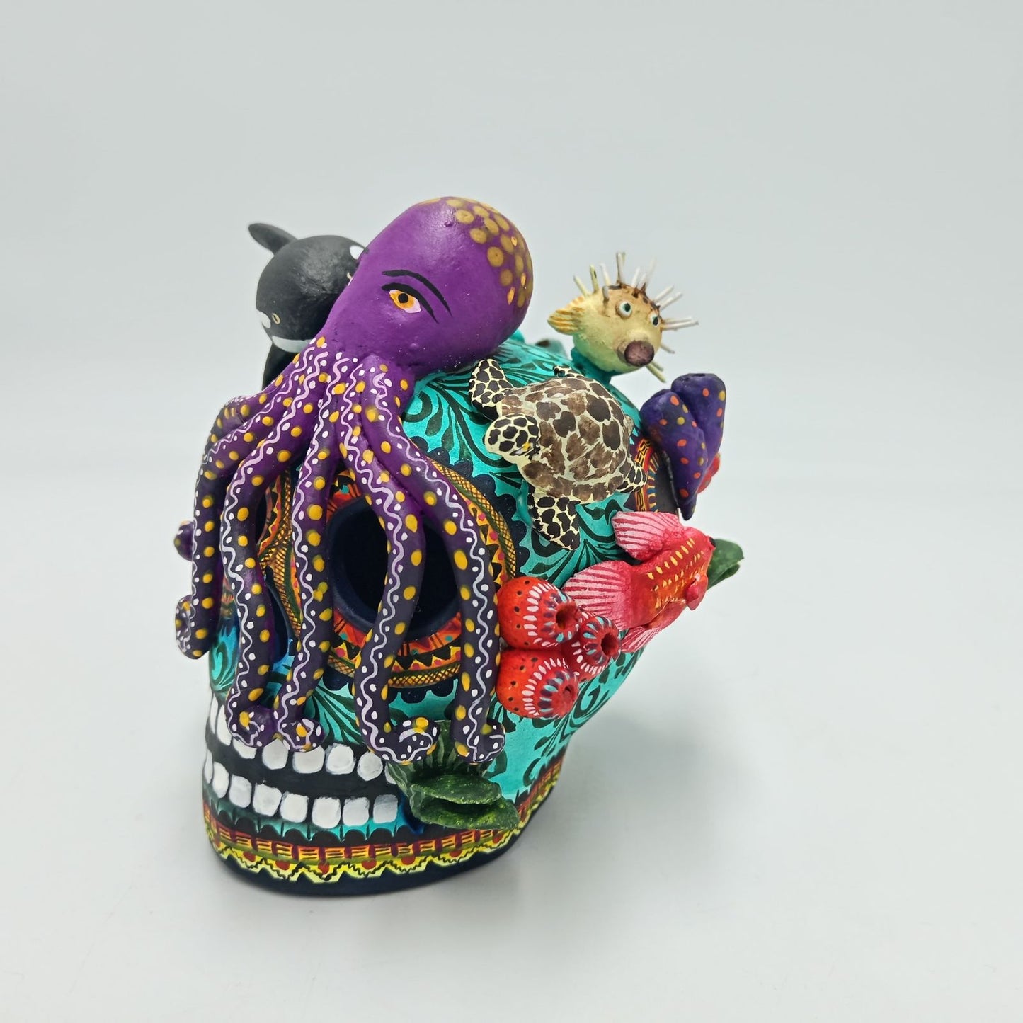 Day Of the Dead Ceramics Ocean Skull By Alfonso Castillo PP7577