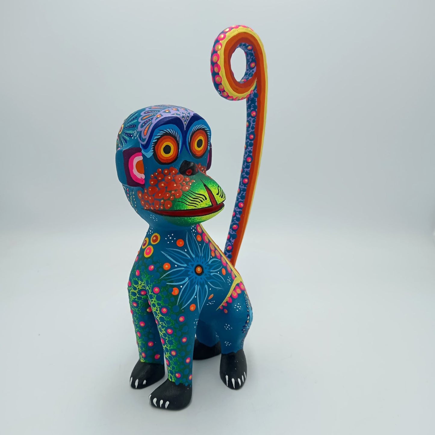 Oaxacan Wood Carving Hand Made Monkey By Cesar Melchor Ojeda PP7581