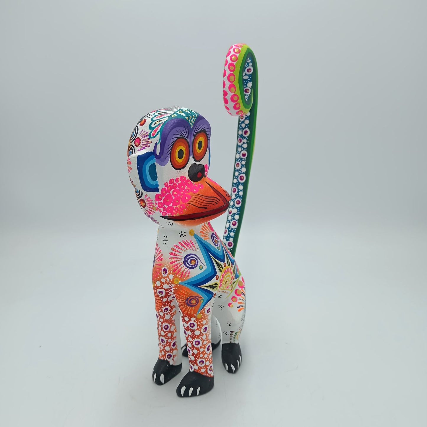 Oaxacan Wood Carving Mexican Folk Art Hand Made, Monkey By Cesar Melchor Ojeda PP7585