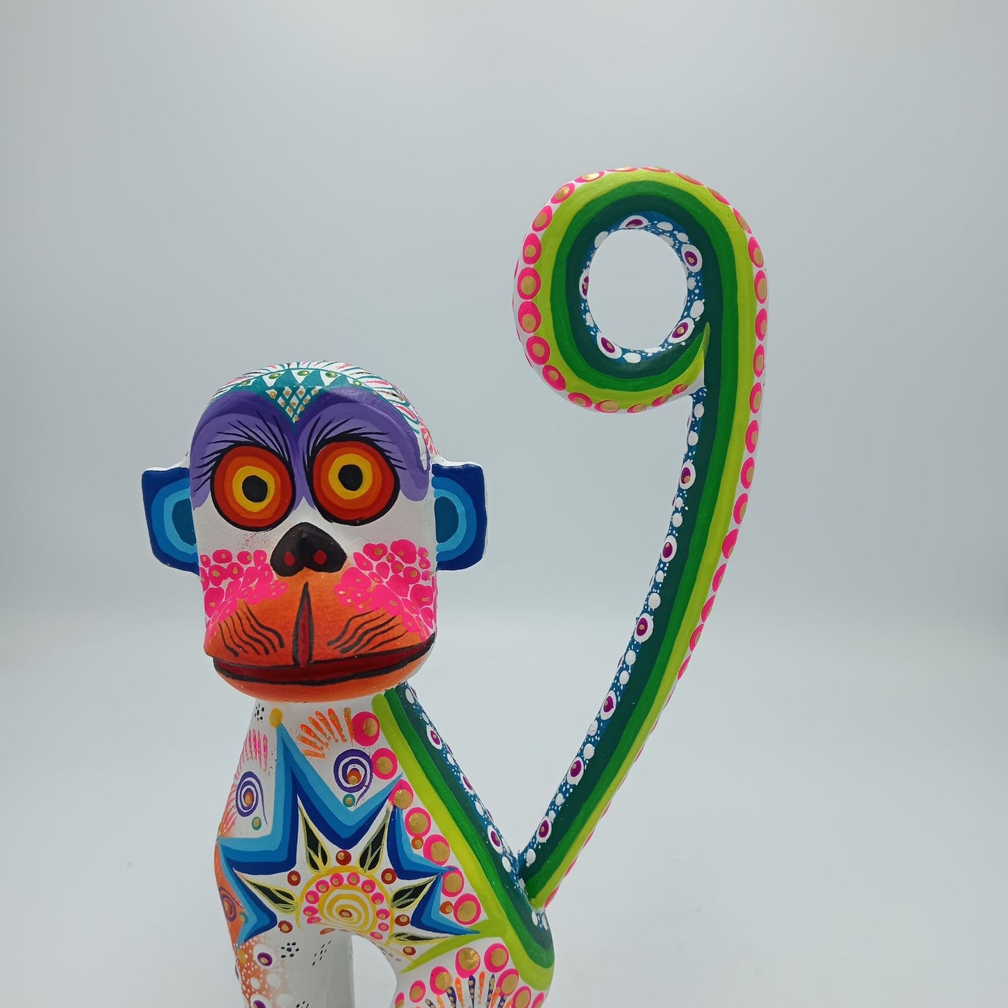 Oaxacan Wood Carving Mexican Folk Art Hand Made, Monkey By Cesar Melchor Ojeda PP7585