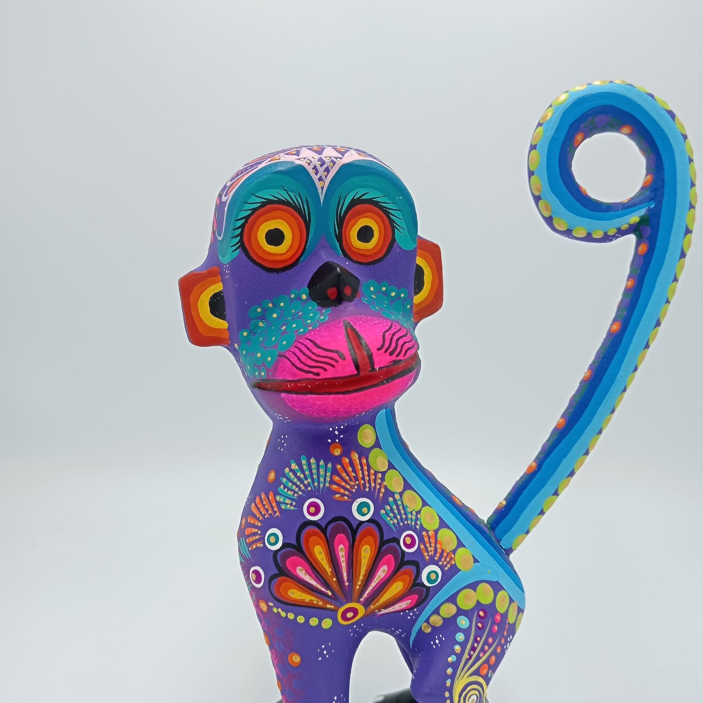 Oaxacan Wood Carving Mexican Folk Art Hand Made, Monkey By Cesar Melchor Ojeda PP7586