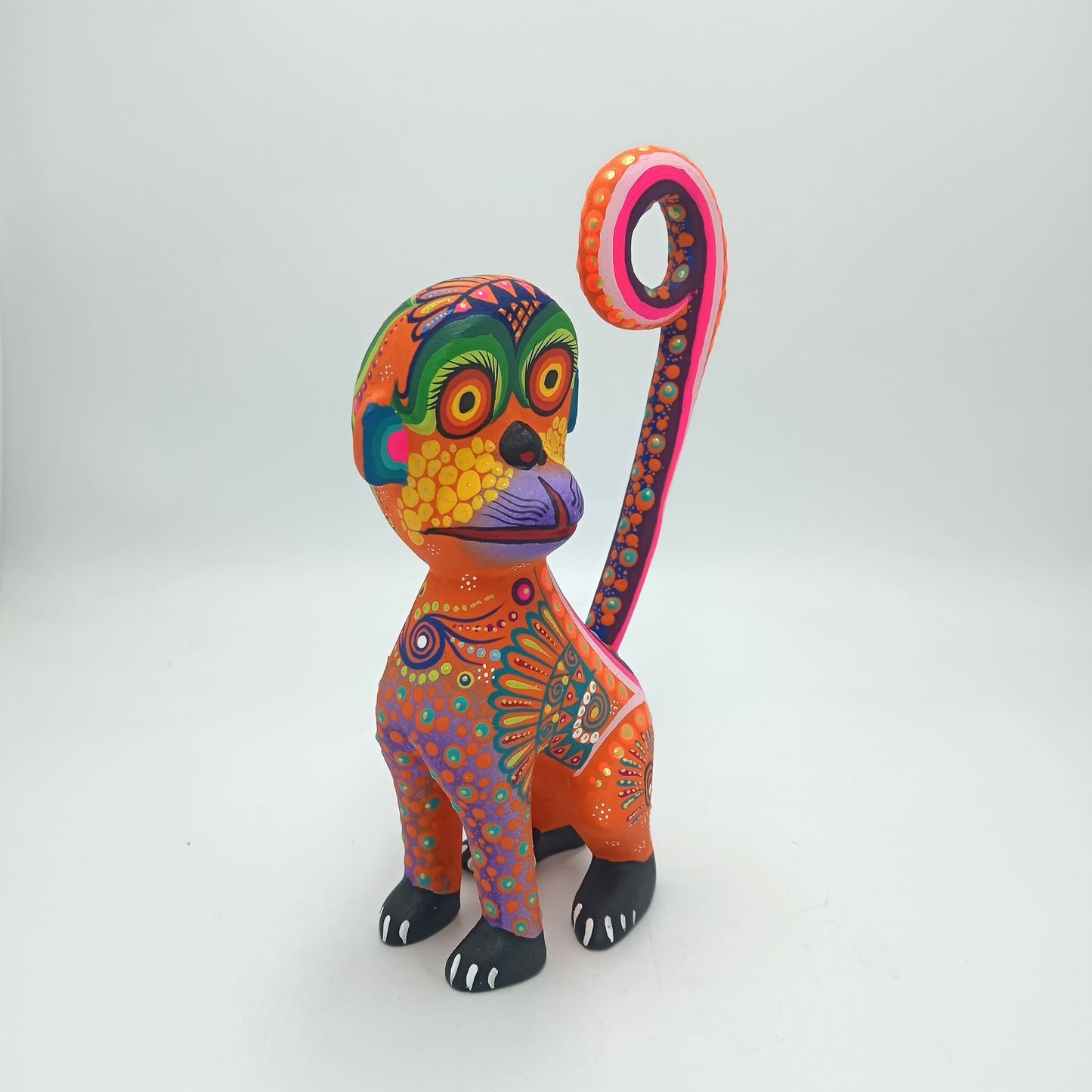 Oaxacan Wood Carving Mexican Folk Art Hand Made, Monkey By Cesar Melchor Ojeda PP7594