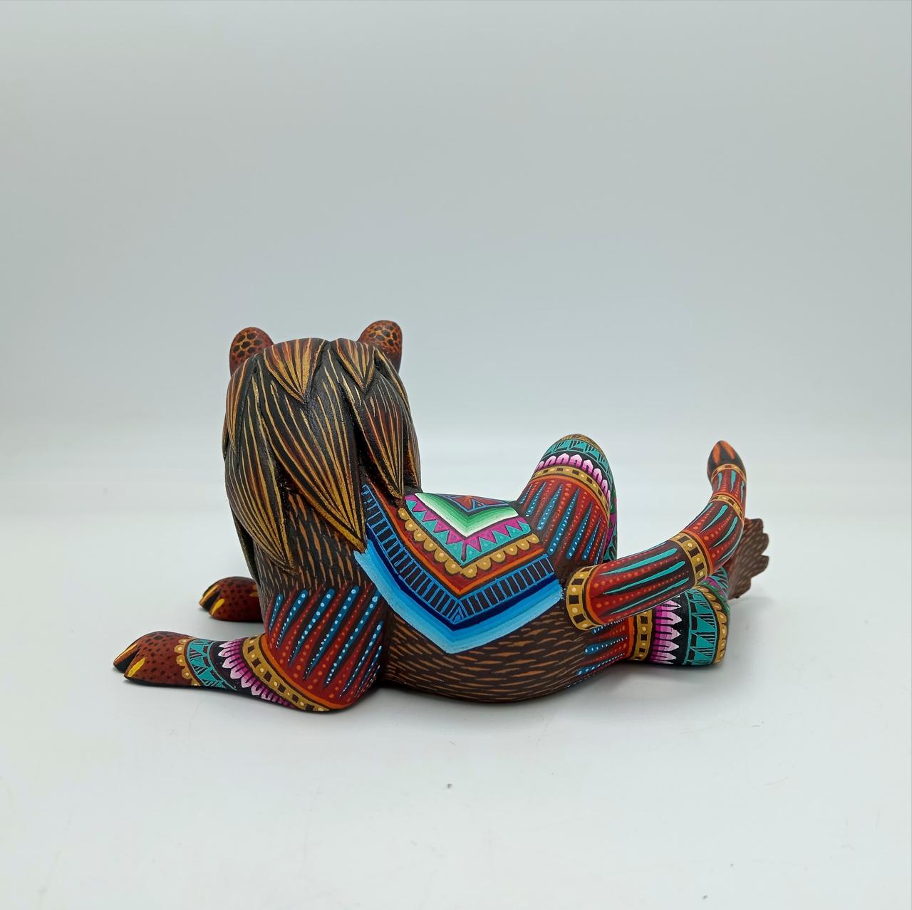 Mexican Oaxacan Wood Carving Leon By Julia Fuentes PP7615