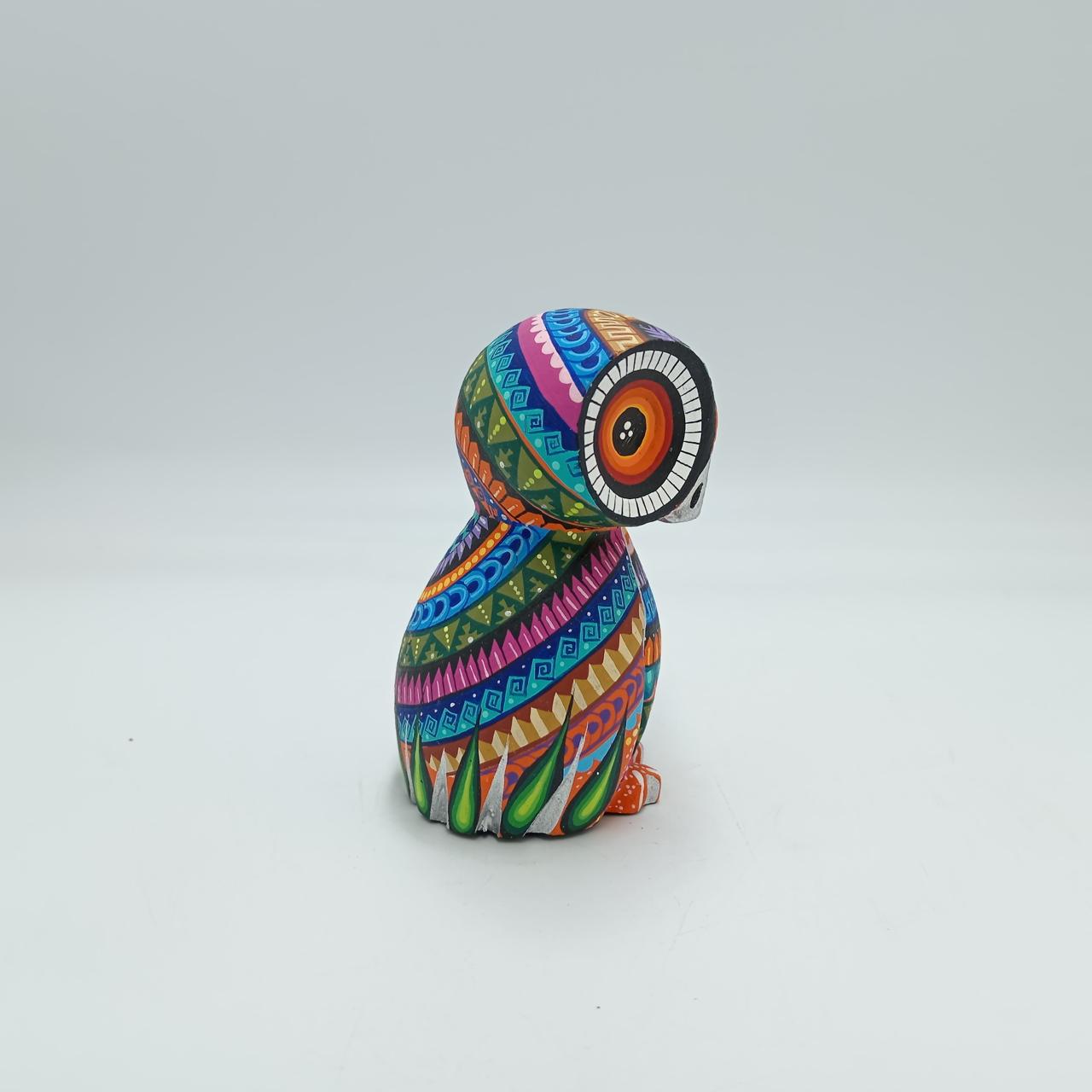 Mexican Oaxacan Wood Carving Owl By Julia Fuentes PP7621