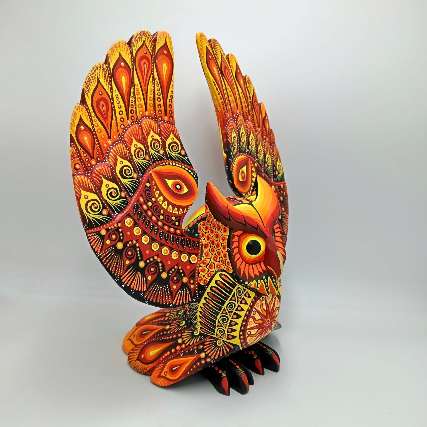 Mexican Folk Art Oaxacan Wood Carving Alebrije Hand Made, Owl By Luis Sosa PP7604