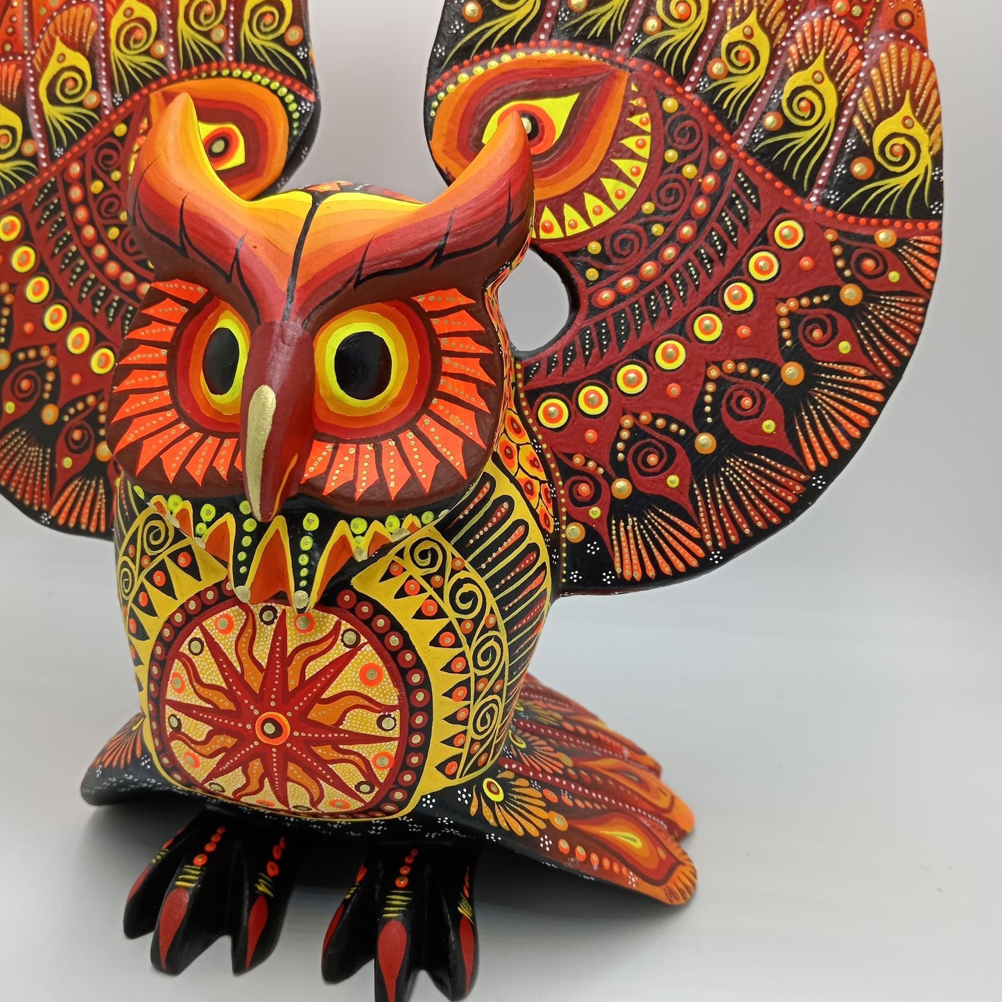 Mexican Folk Art Oaxacan Wood Carving Alebrije Hand Made, Owl By Luis Sosa PP7604