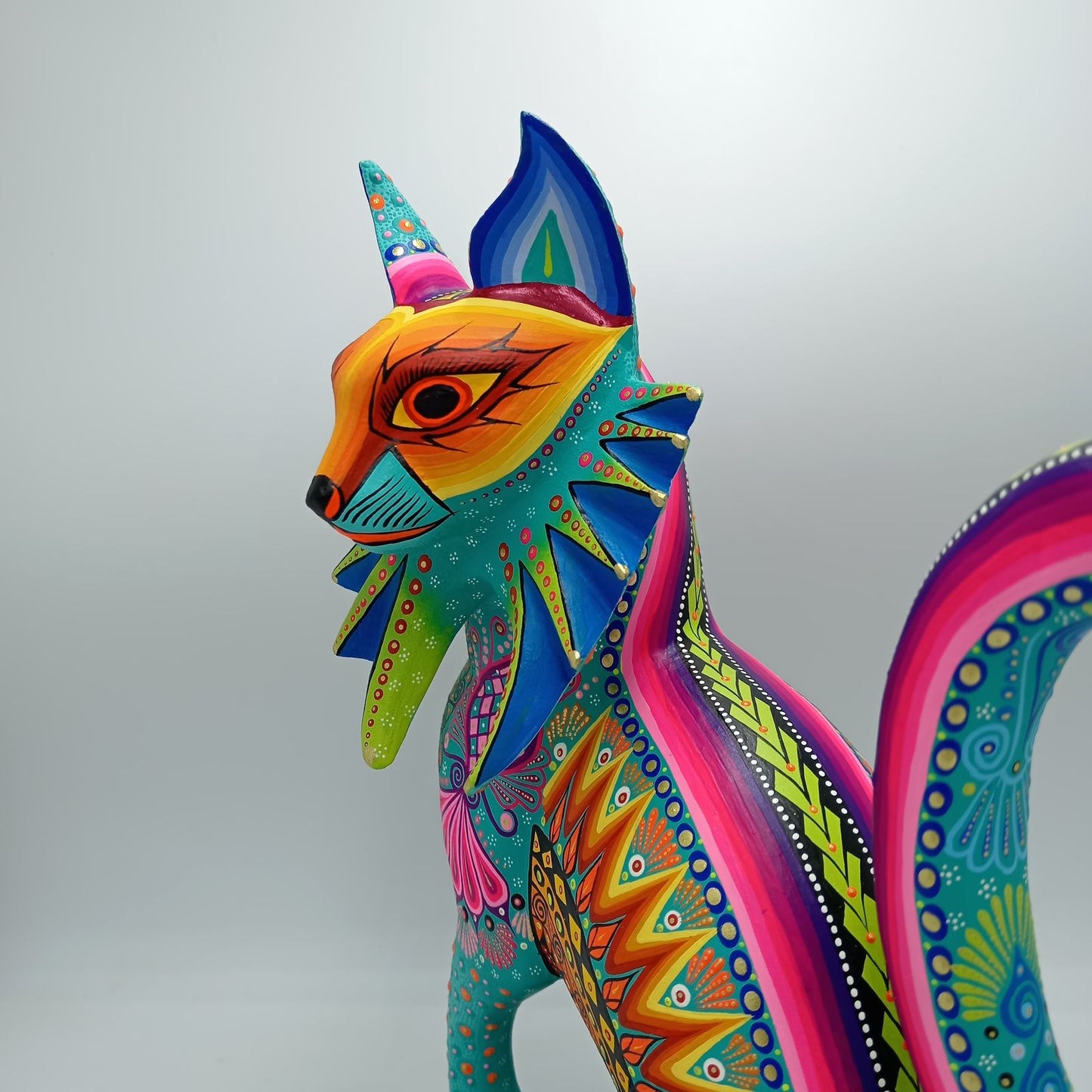 Mexican Folk Art Oaxacan Wood Carving Alebrije Hand Made, Lynx By Luis Sosa PP7607