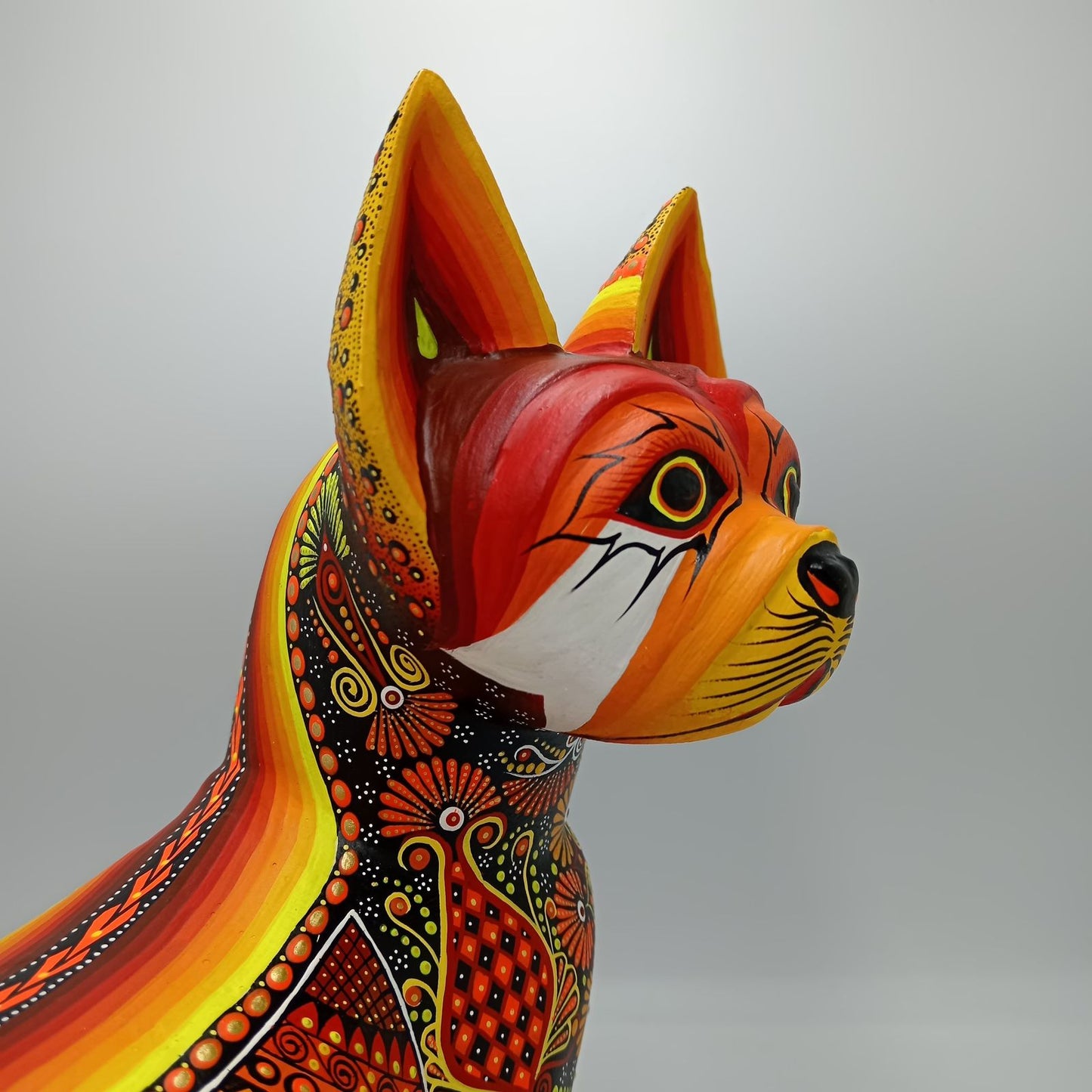 Mexican Folk Art Oaxacan Wood Carving Alebrije Hand Made, Dog By Luis Sosa PP7608