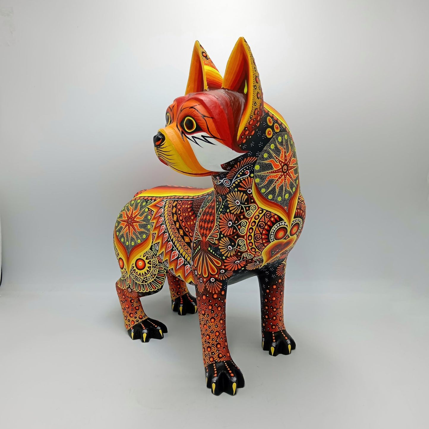 Mexican Folk Art Oaxacan Wood Carving Alebrije Hand Made, Dog By Luis Sosa PP7608