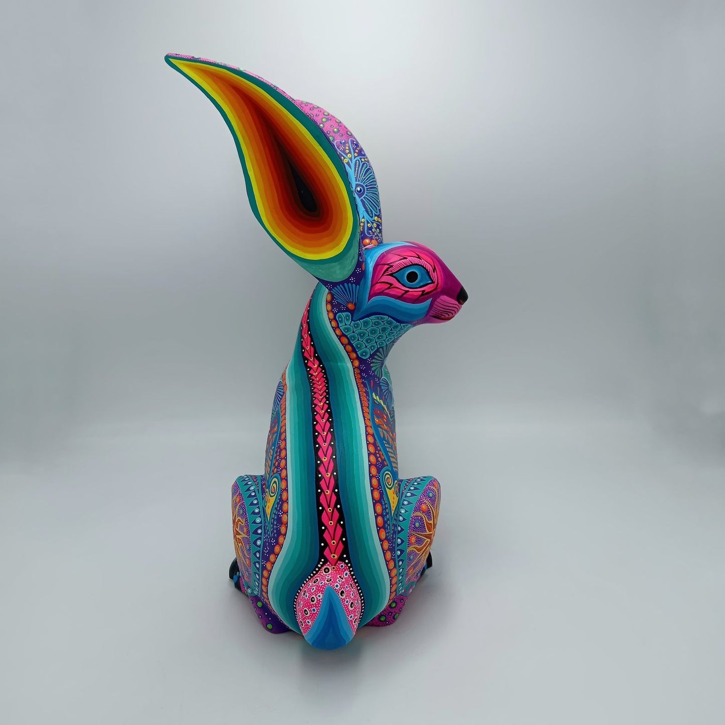 Mexican Folk Art Oaxacan Wood Carving Alebrije Hand Made, Rabbit By Luis Sosa PP7609