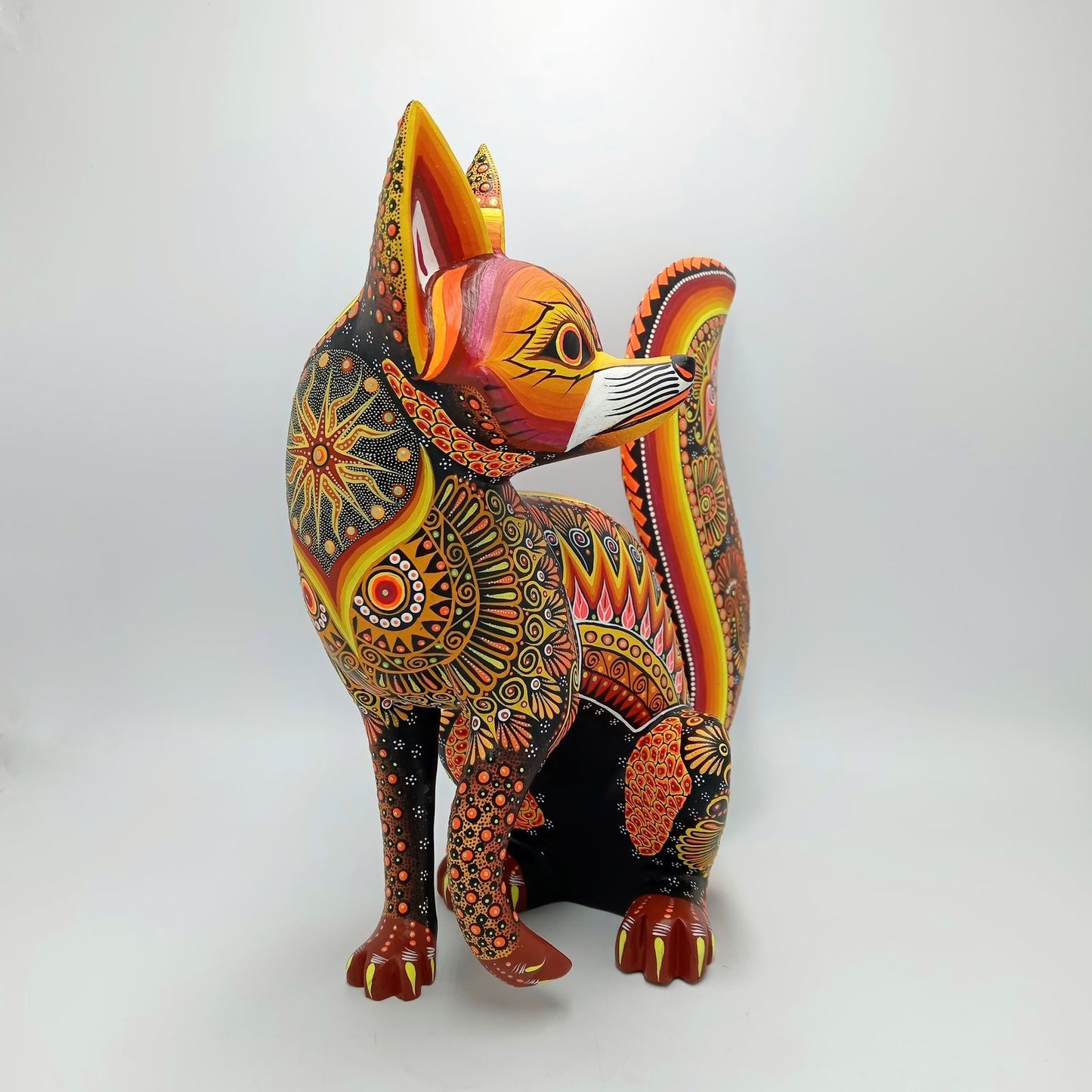 Mexican Folk Art Oaxacan Wood Carving Alebrije Hand Made, Fox By Luis Sosa PP7612