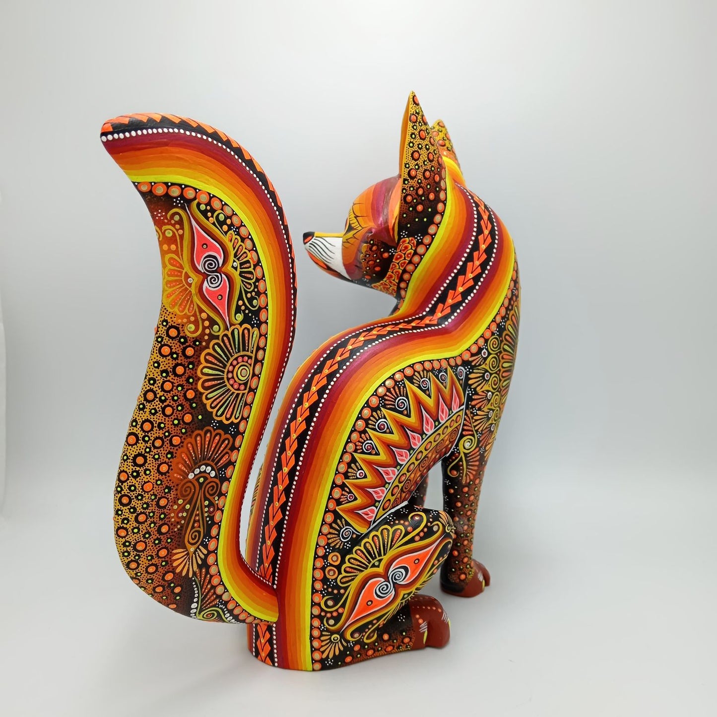 Mexican Folk Art Oaxacan Wood Carving Alebrije Hand Made, Fox By Luis Sosa PP7612