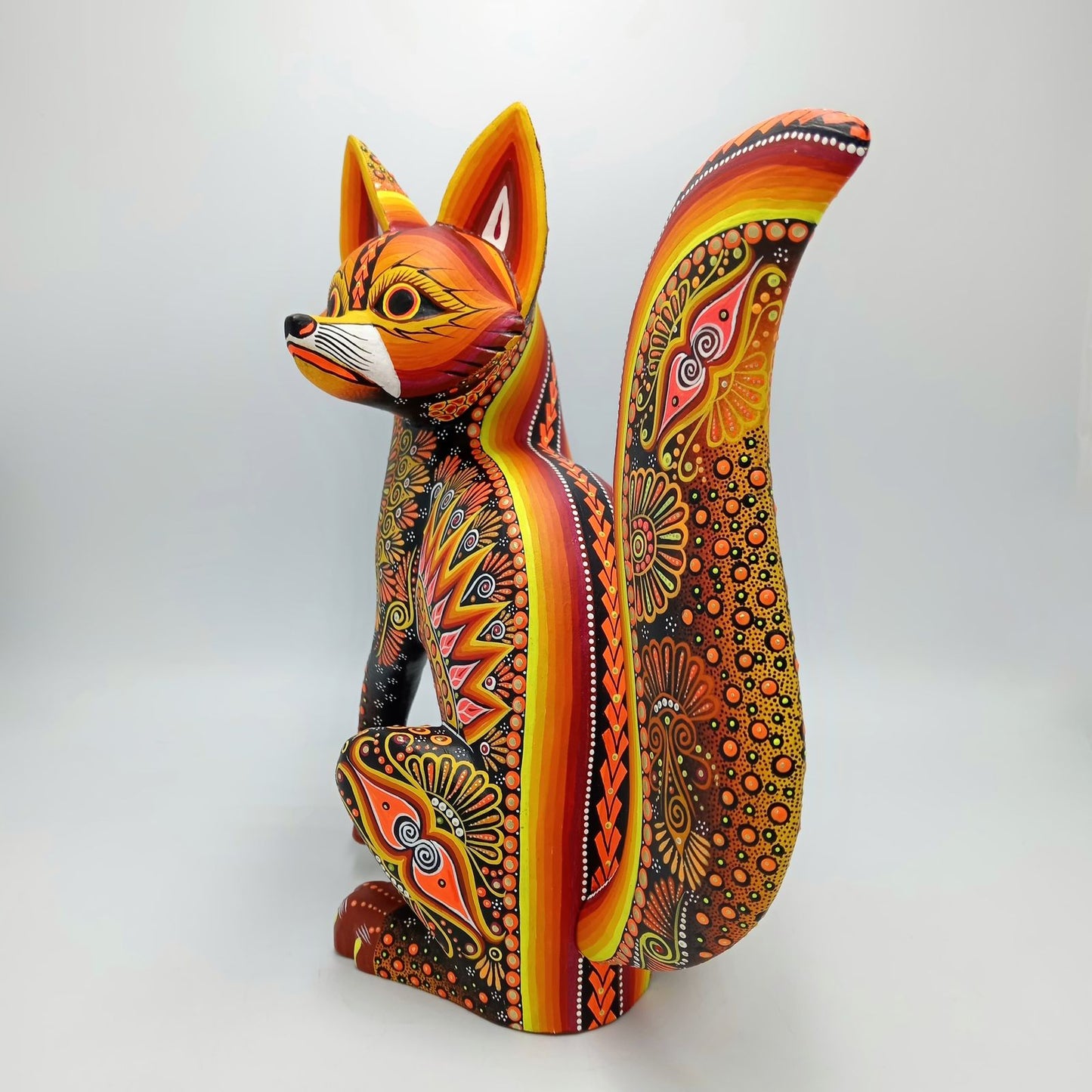 Mexican Folk Art Oaxacan Wood Carving Alebrije Hand Made, Fox By Luis Sosa PP7612