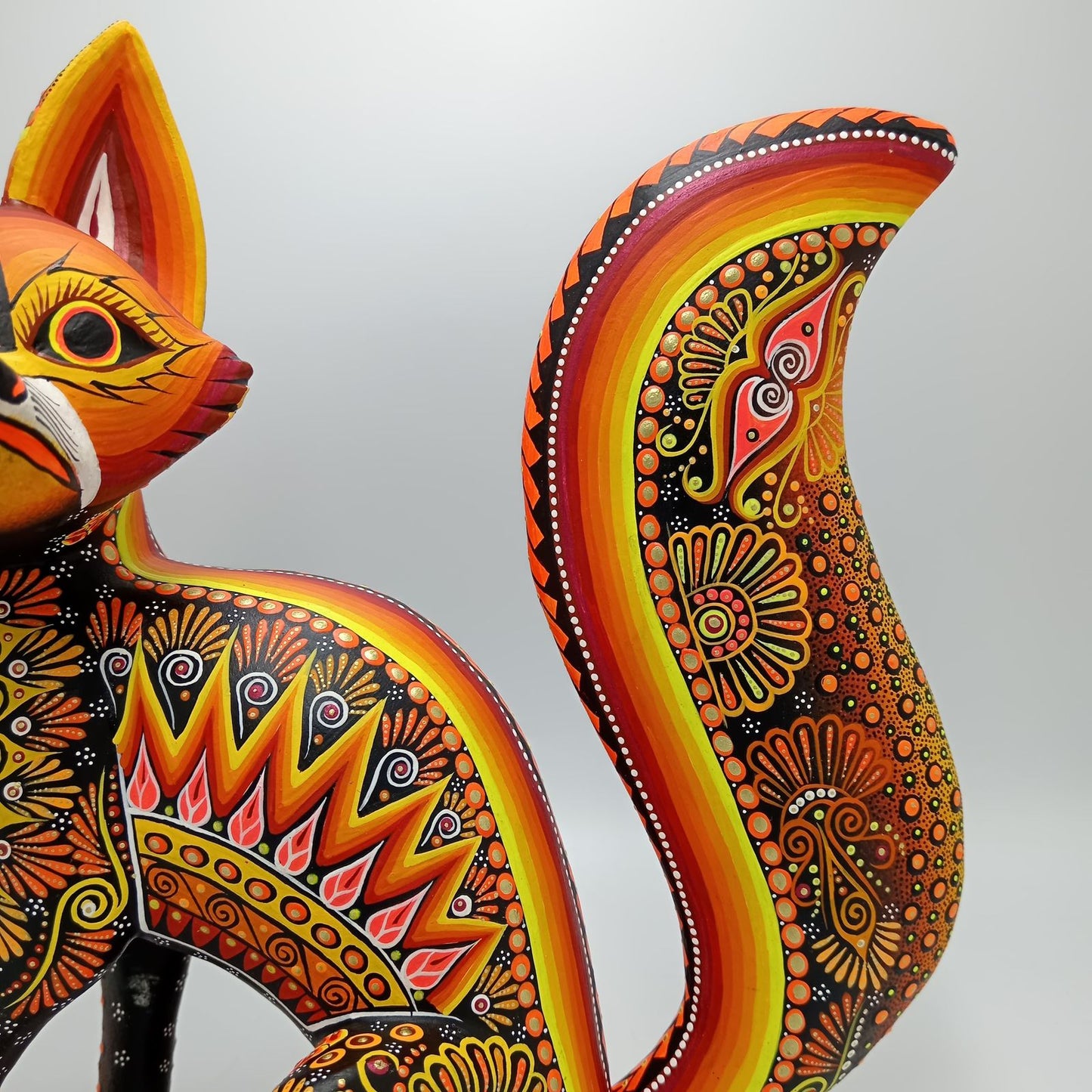 Mexican Folk Art Oaxacan Wood Carving Alebrije Hand Made, Fox By Luis Sosa PP7612